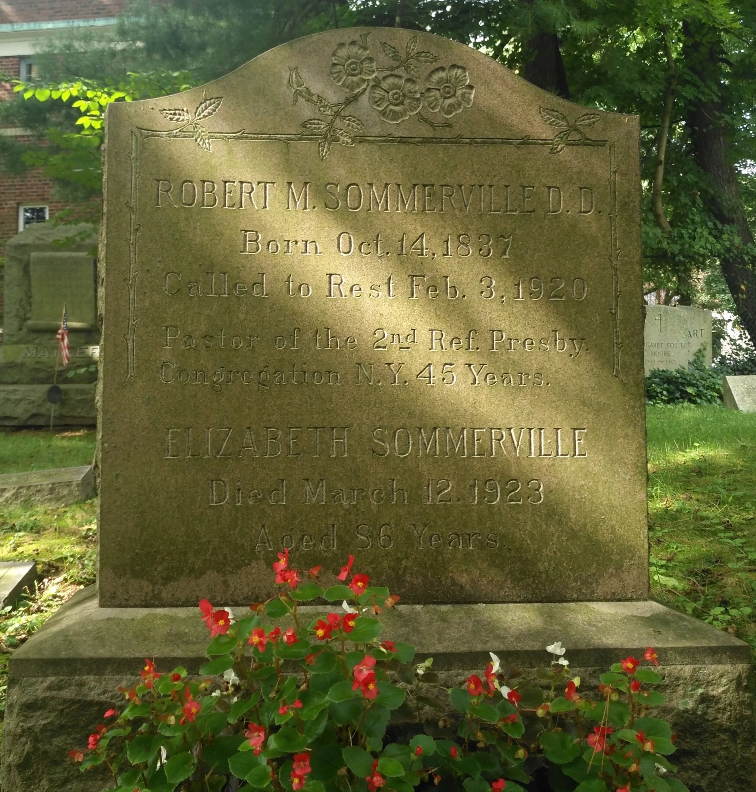 Robert McGowan Sommerville is buried at Bronxville Cemetery, Bronxville, New York.