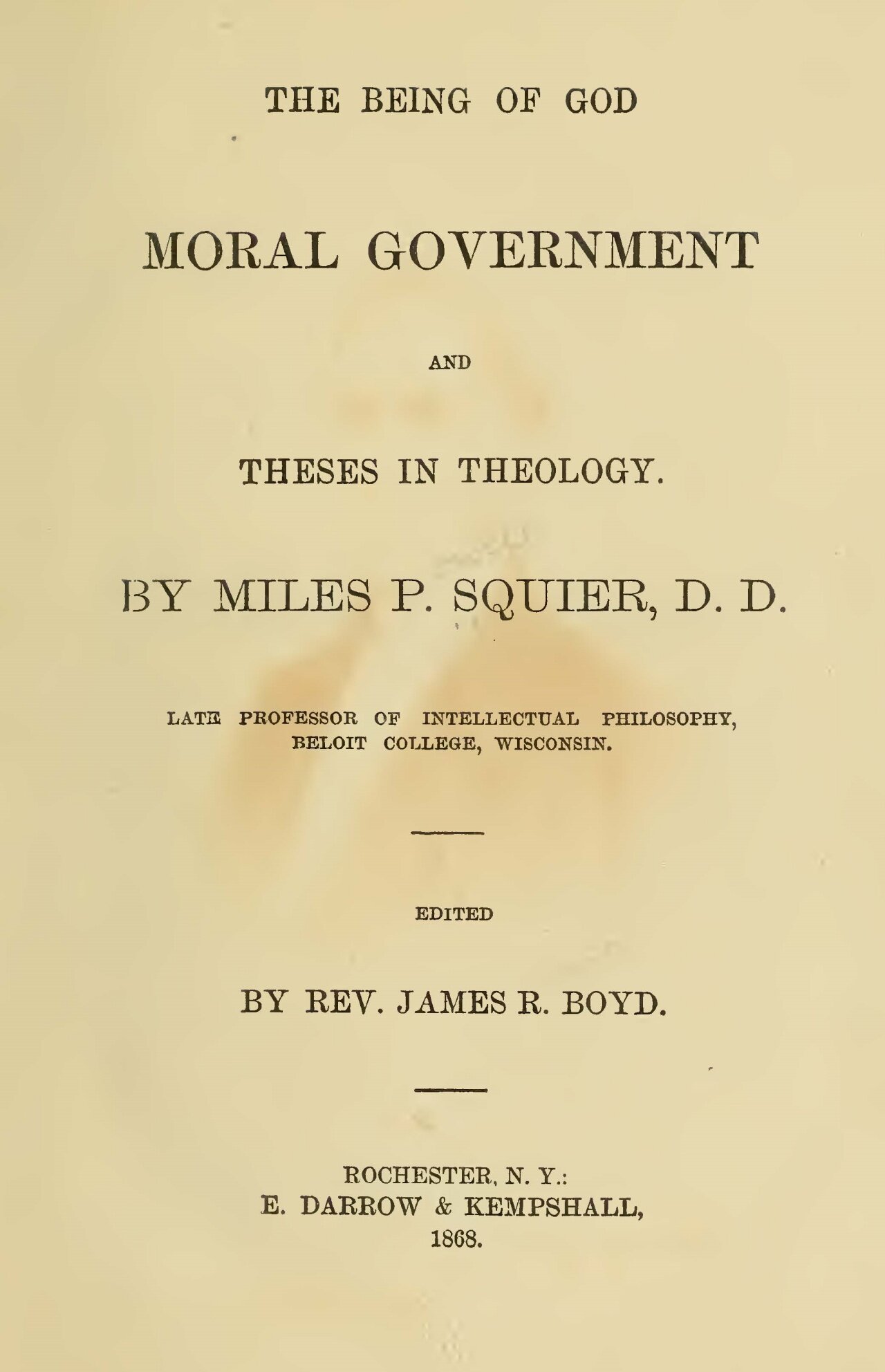 Squier, Miles Powell, The Being of God Title Page.jpg