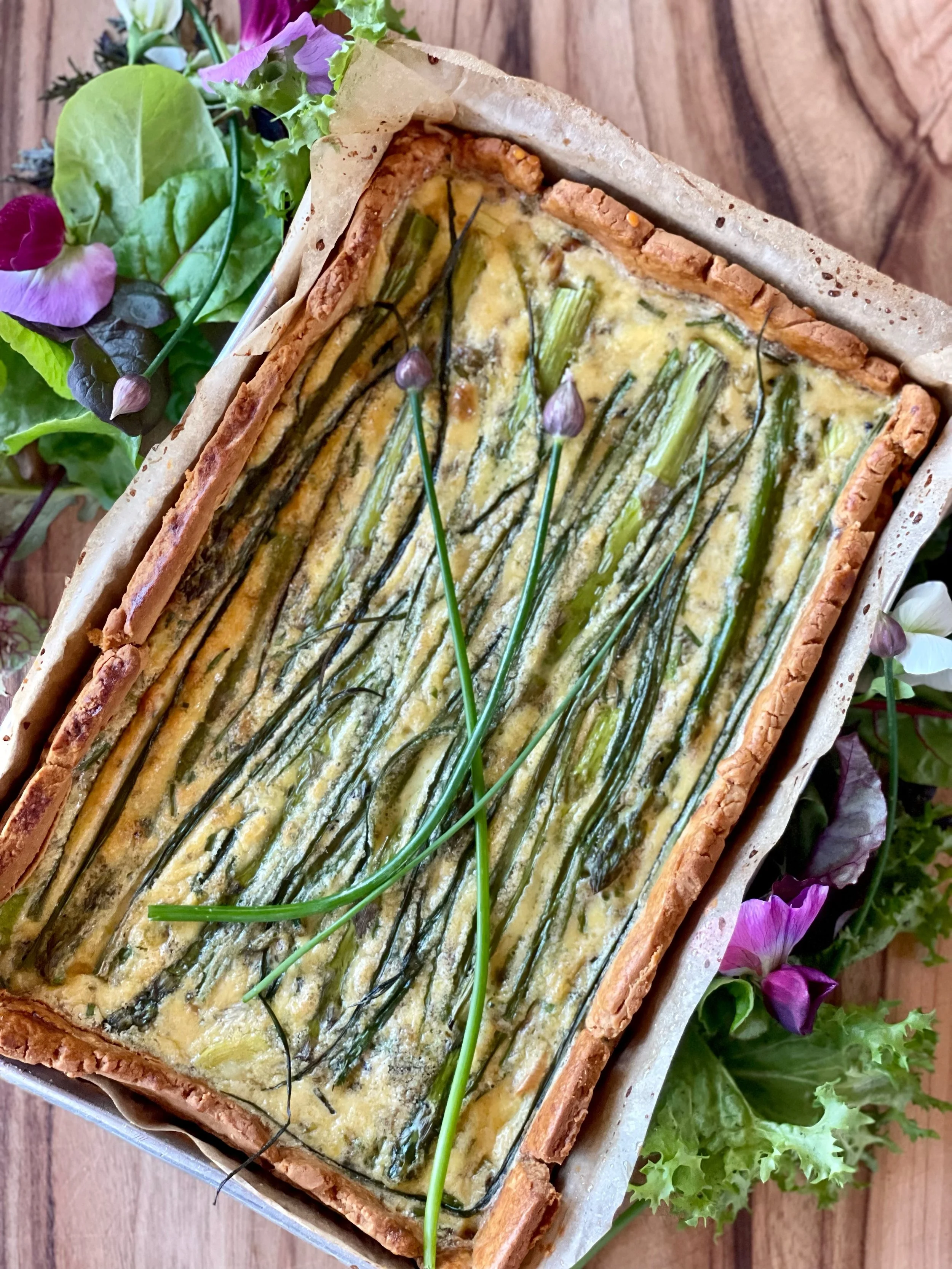 Chive & Asparagus Quiche Recipe from The Ridge House