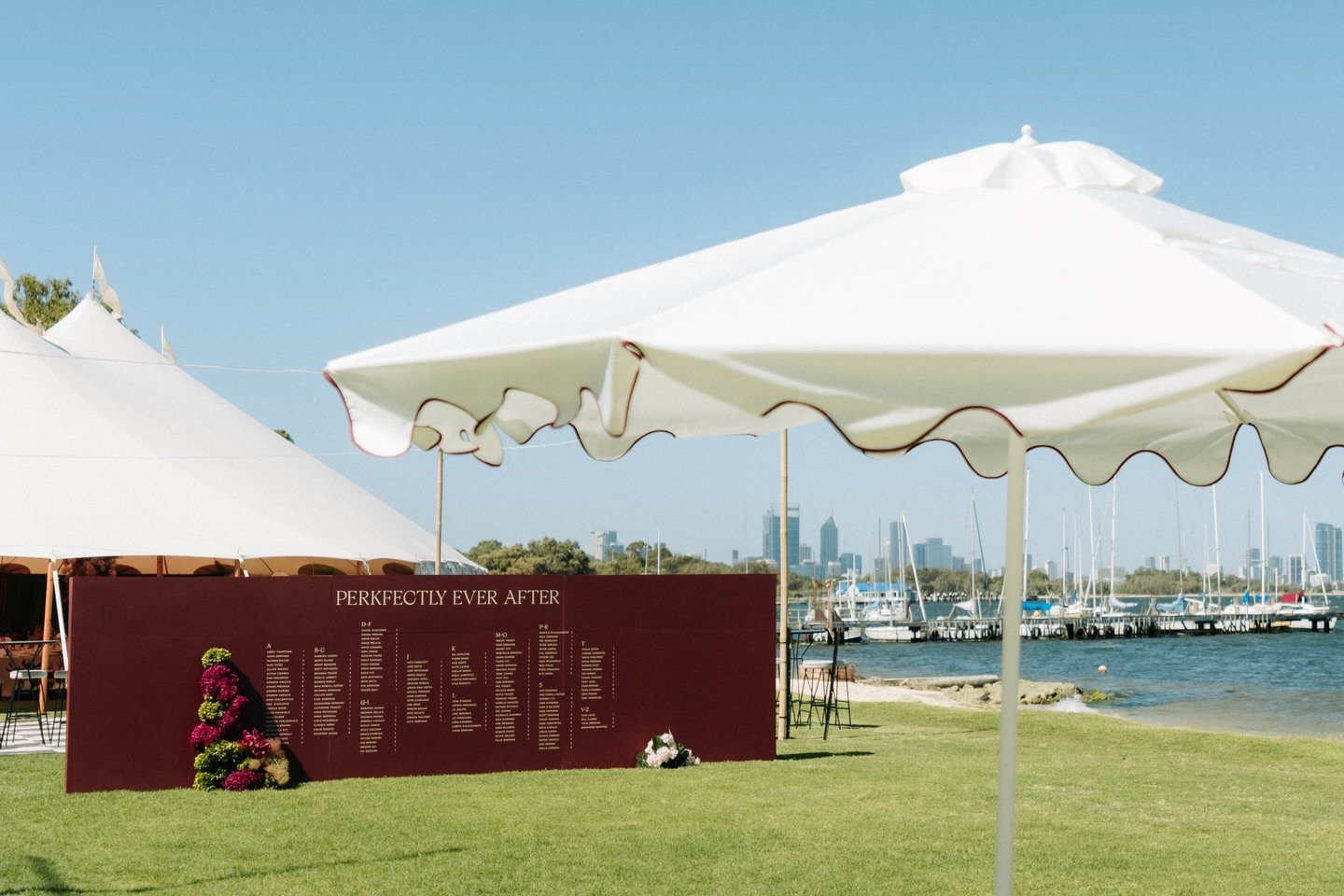 Summer celebrations call for bold choices, and Stef and Dan delivered.
 
Their waterfront wedding paired relaxed luxury with considered details&mdash;spicy margaritas to kick off cocktail hour, an Italian inspired menu that elevated the entire guest 
