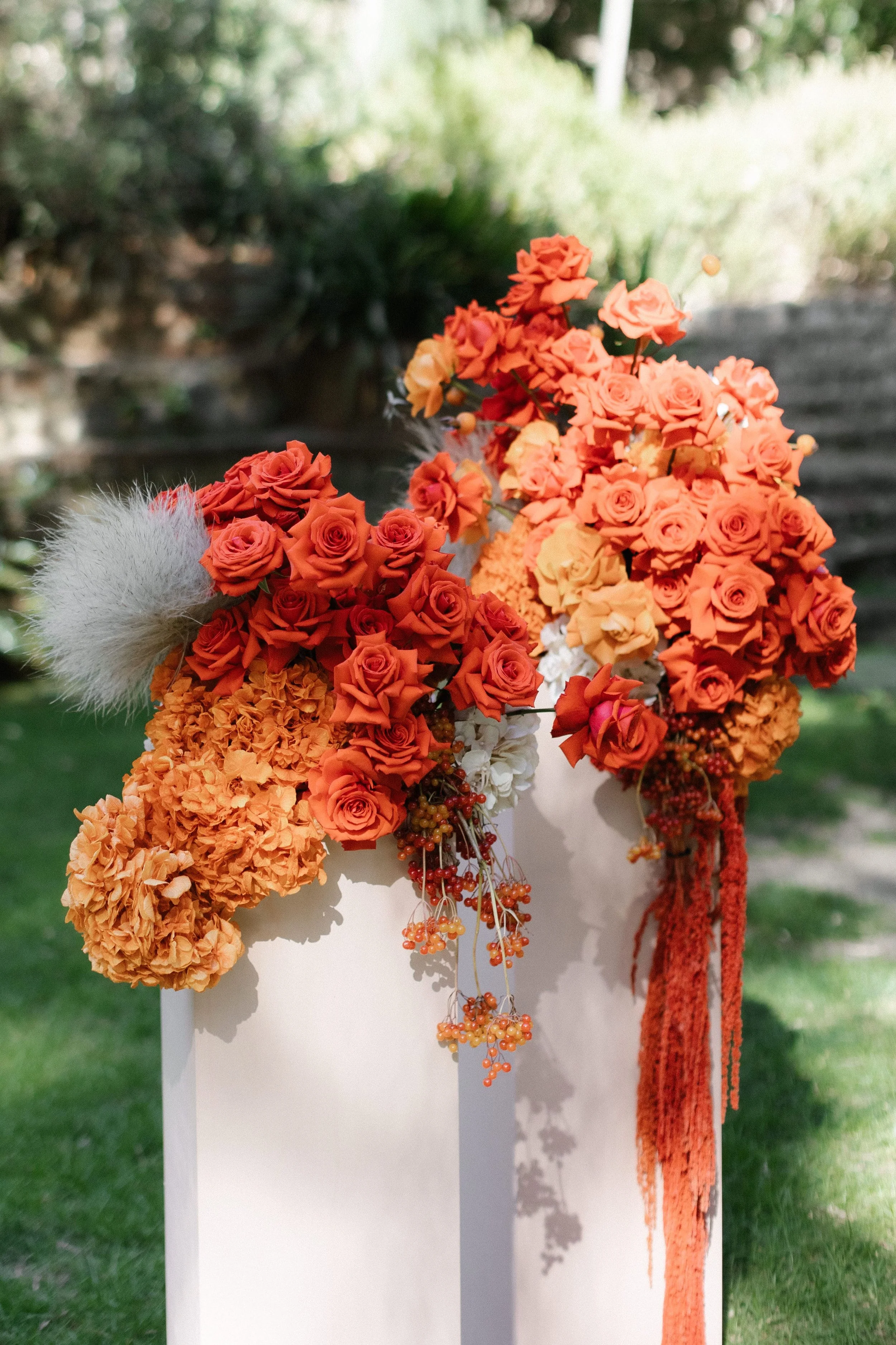 Ceremony plinth florals