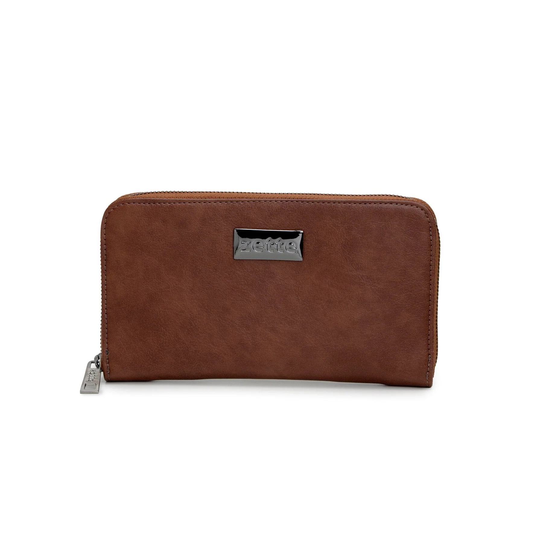 'EVE' WOMEN'S VEGAN LEATHER WALLET ZETTE - COGNAC