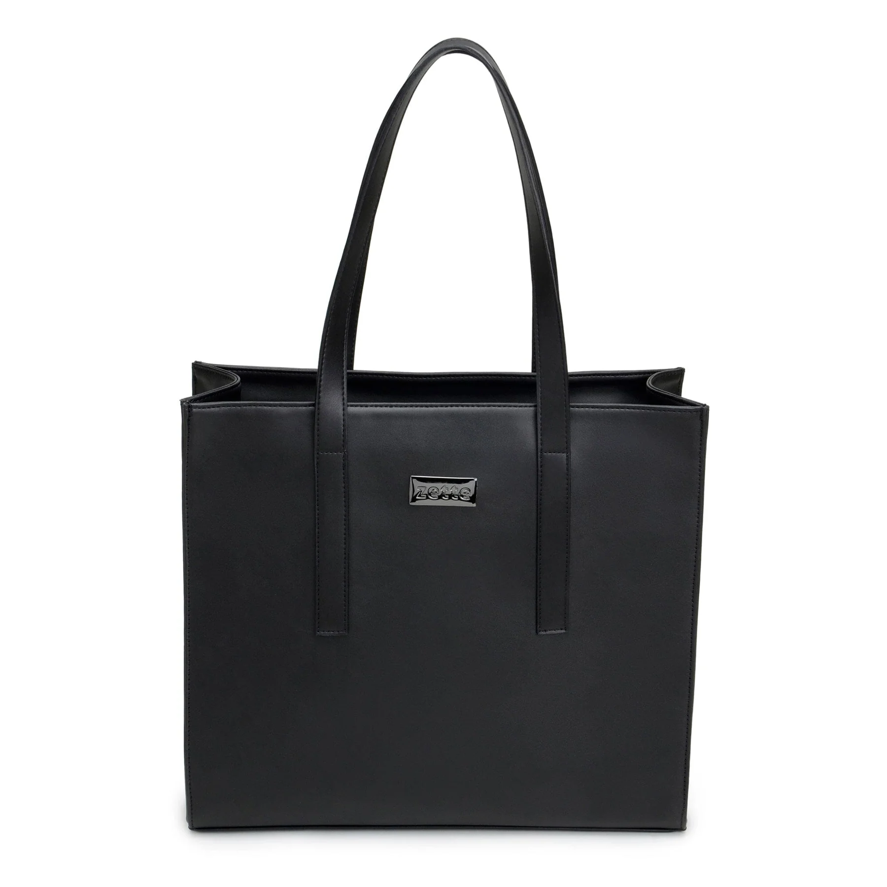 'HENRIETTA' CLASSIC TOTE BAG BY ZETTE - BLACK