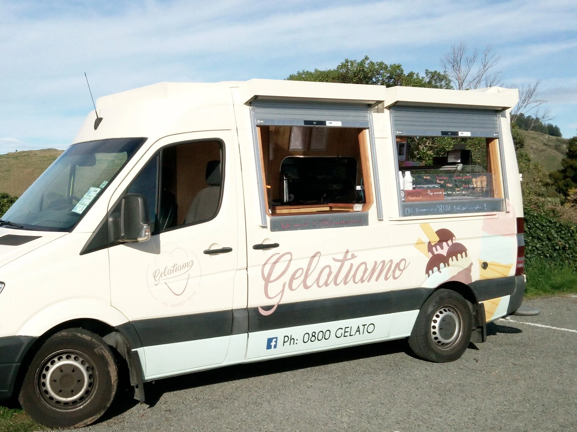 Gelatiamo  Gelatiamo serves authentic Italian Gelati and Sorbetti in cup, cone and as Luxurious Sundaes. The artisanal Ice Creams are sold from a bespoke Van that gives the Feeling of a small Gelateria on Wheels.