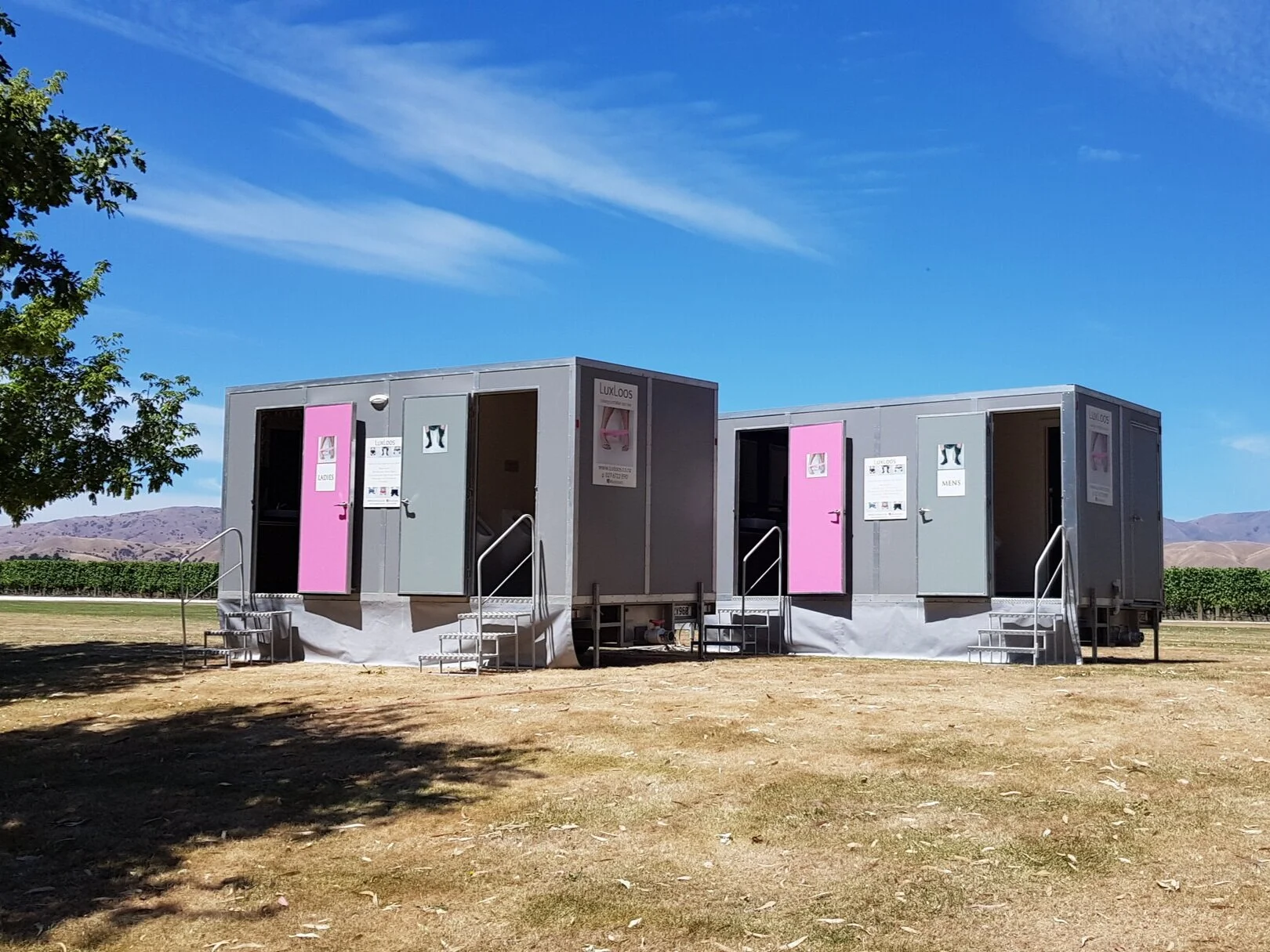 LuxLoos  LuxLoos will provide your guests with the perfect finishing touch to your fabulous event - a luxury portable loo unit! Our luxury loos are just like using a hotel bathroom and feature fresh flowers and luxurious hand cremes all provided in a well lit and beautifully smelling unit that is self contained once set up on site. We work with our clients right throughout their planning process to ensure we make this usually ignored service the highlight of their event! Make your event as memorable as possible.