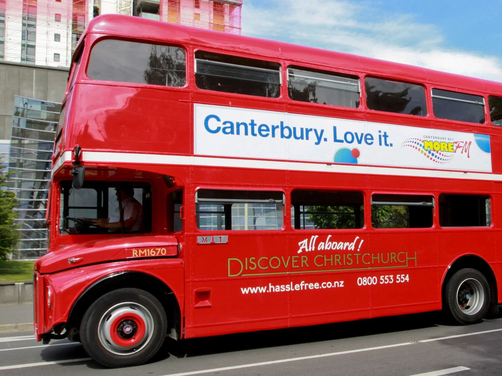 Hassle-Free Tours  Hassle-free Tours in Christchurch operates 2 beautifully restored classic 1960’s Routemaster Double Decker buses. These buses are iconic to London and are undoubtedly the world’s most famous Double Decker Bus. Hassle-free Tours also operates a range of other buses, coaches, and vans and can accommodate groups of all sizes.