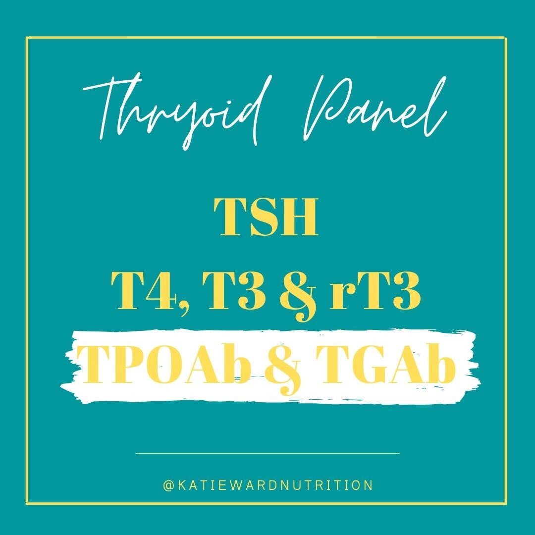 Thyroid Antibodies⁠
⁠
The two main ones - TPOAb and TGAb.⁠
⁠
TPO = Thyroid Peroxidase. This is the enzyme involved in conversion of T4 to active T3.⁠
⁠
TG = Thyroglobulin. This is a protein that is the precursor to T4 &amp; T3 i.e. it is what these h