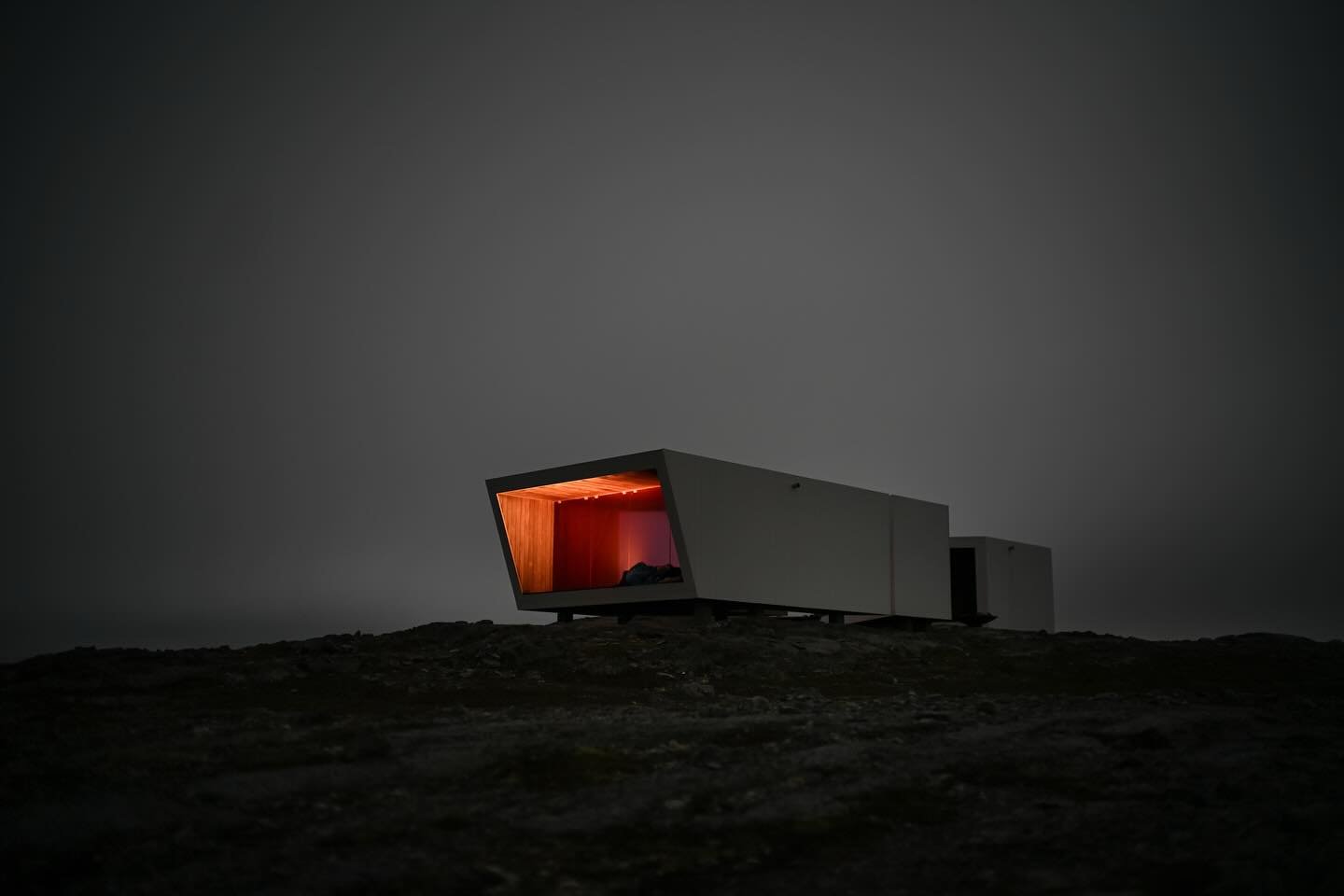 Dark nights in Vard&oslash;. It is the last days of light before the polar night sets in. Yesterday was spent overnight in a sleeping bag in the Domen Viewpoint nature shelter. Maginficent moonlit night. A misty Vard&oslash; island in the distance. W