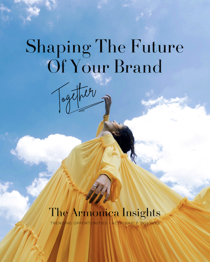 Cover page of The Armonica Insights 2022 showing a girl dancing with a whimsical yellow dress in a bright day