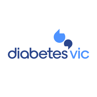 Diabetes Vic logo with blue speech bubble icon and text
