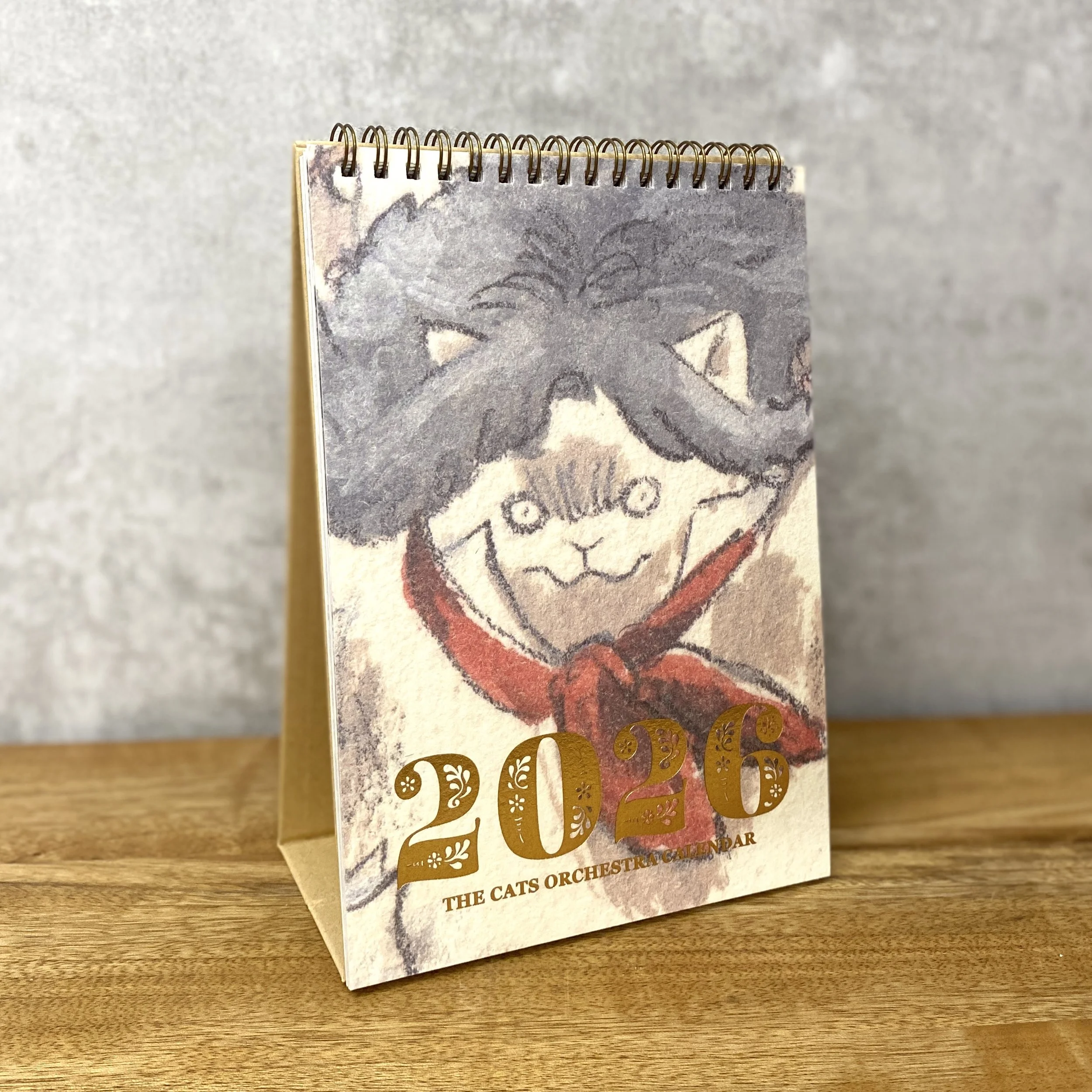 Cat Symphony Orchestra Desk Calendar 2026