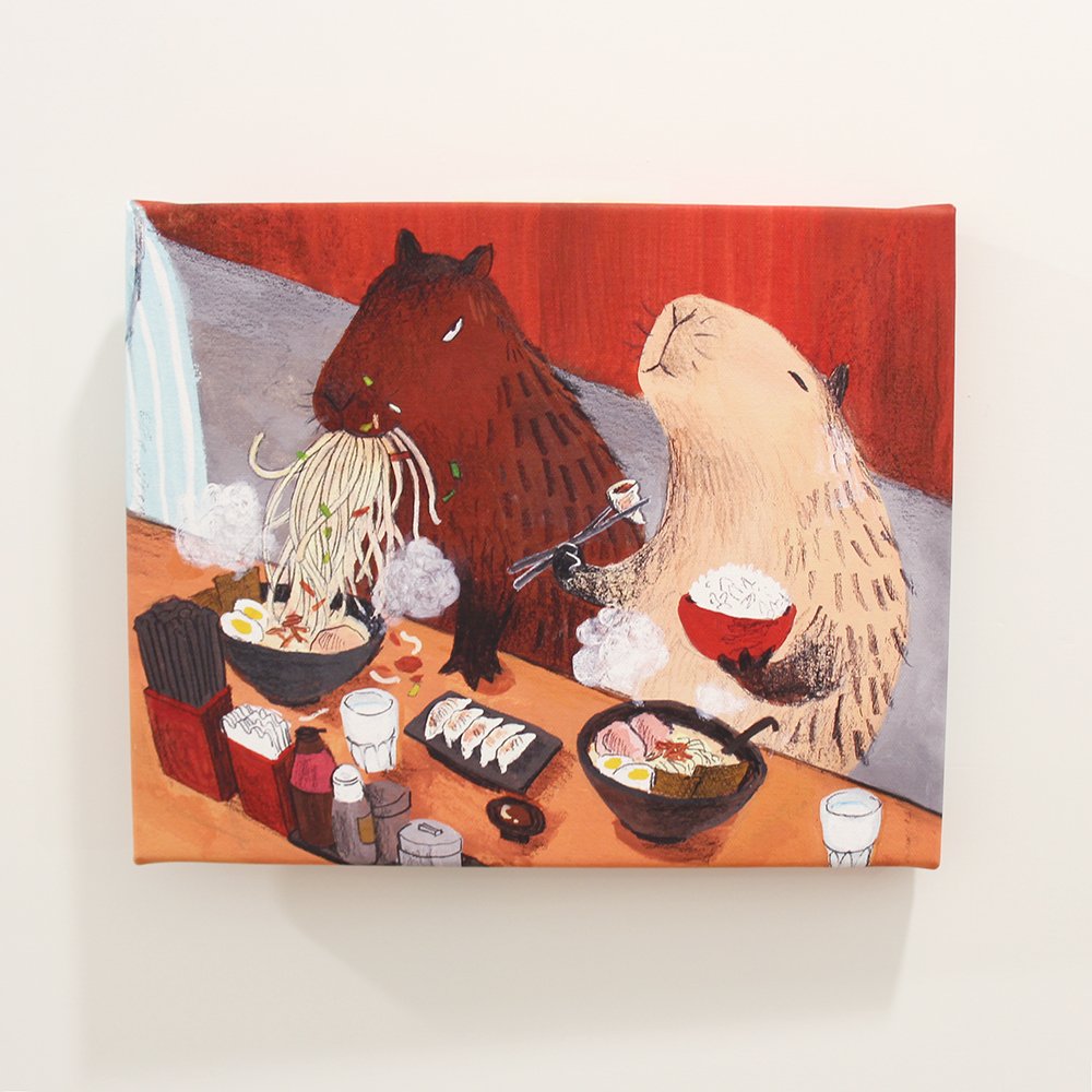 Capybara Ramen Canvas Print