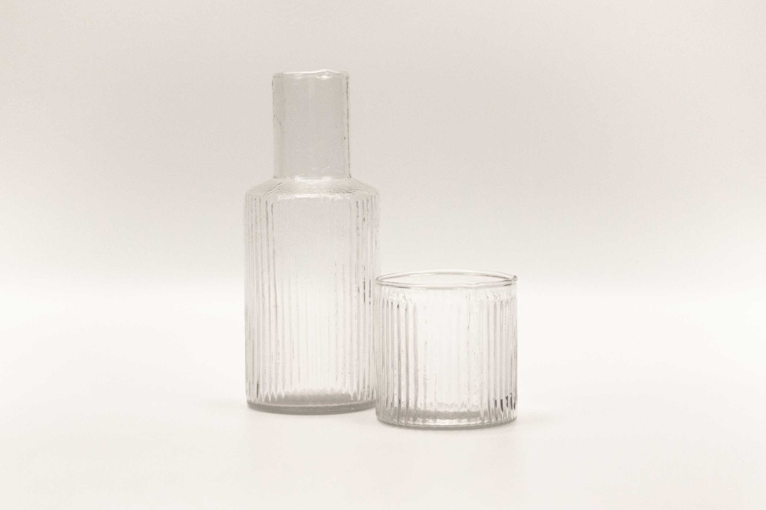 Aleric Ribbed Glass Carafe and Cup + Reviews