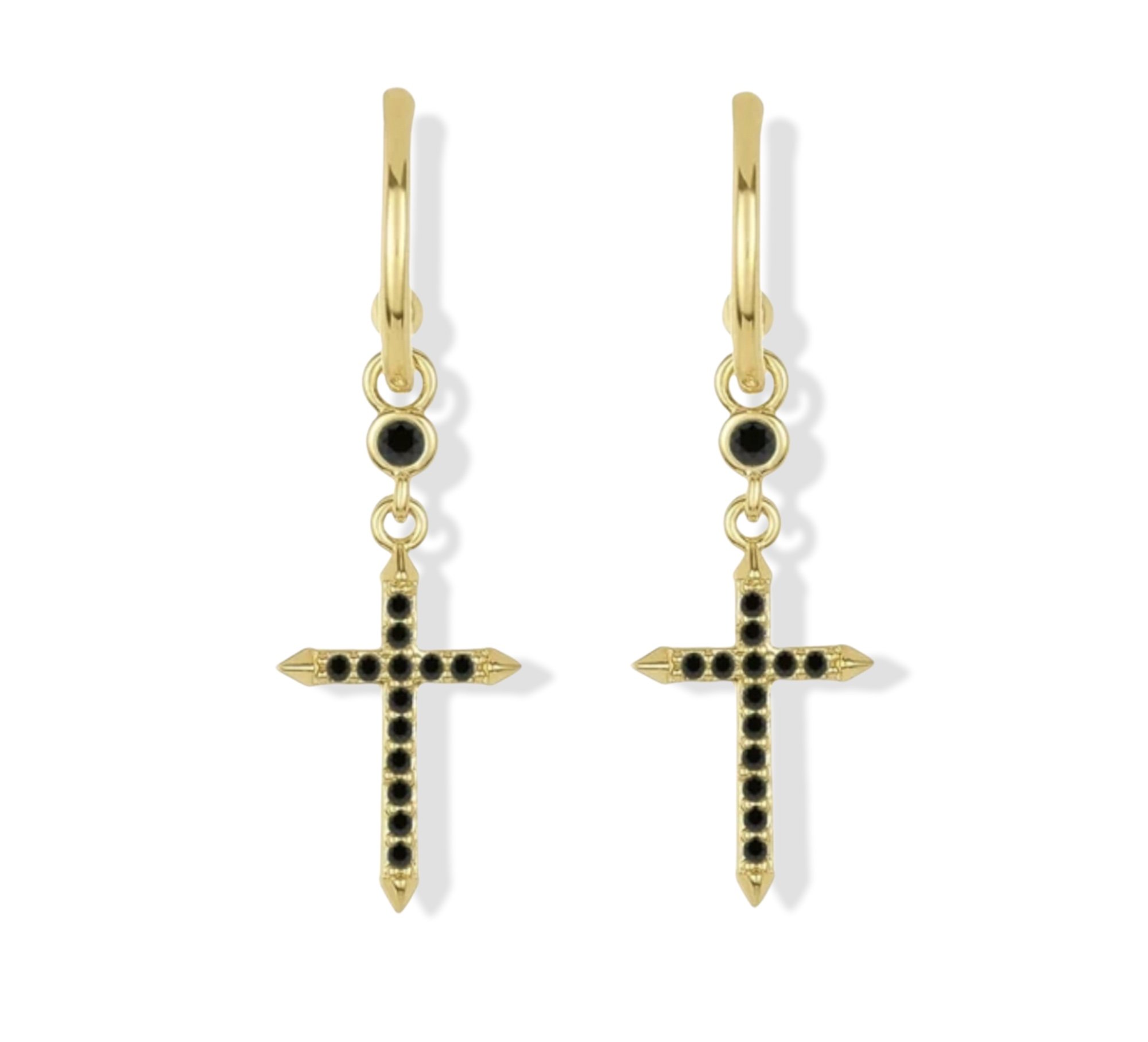 REBEL | Gold and black crystal cross 