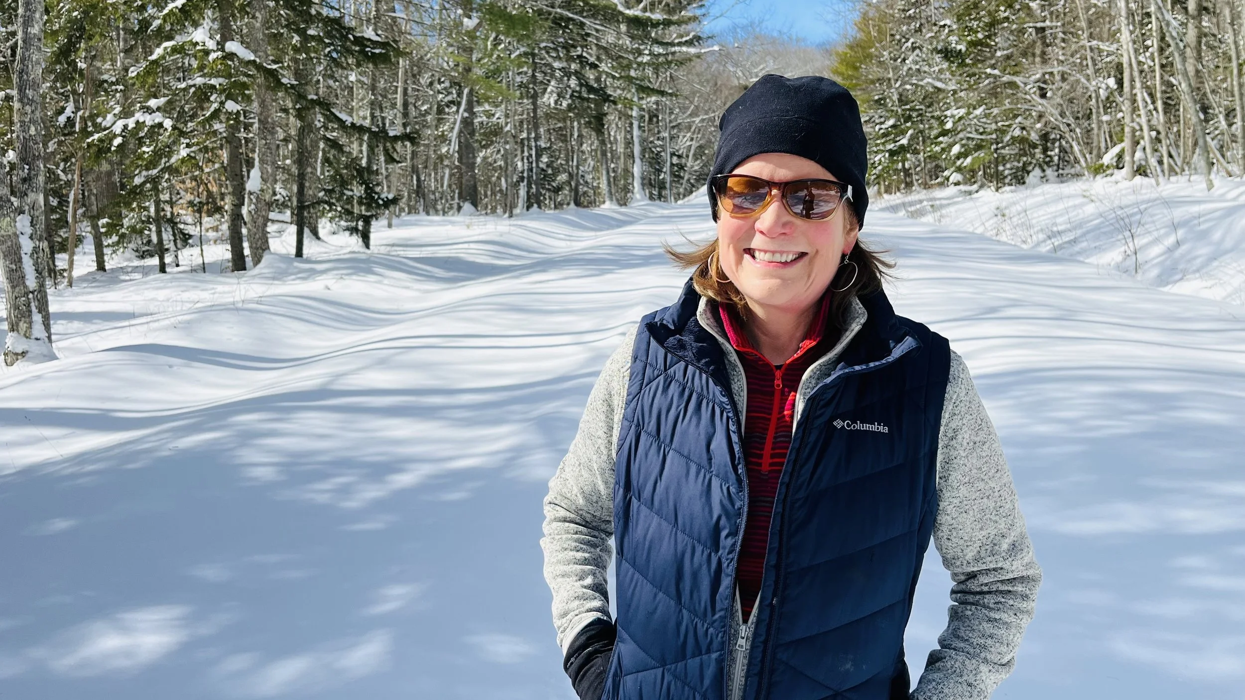 Snowshoeing in Camden Hills State Park.