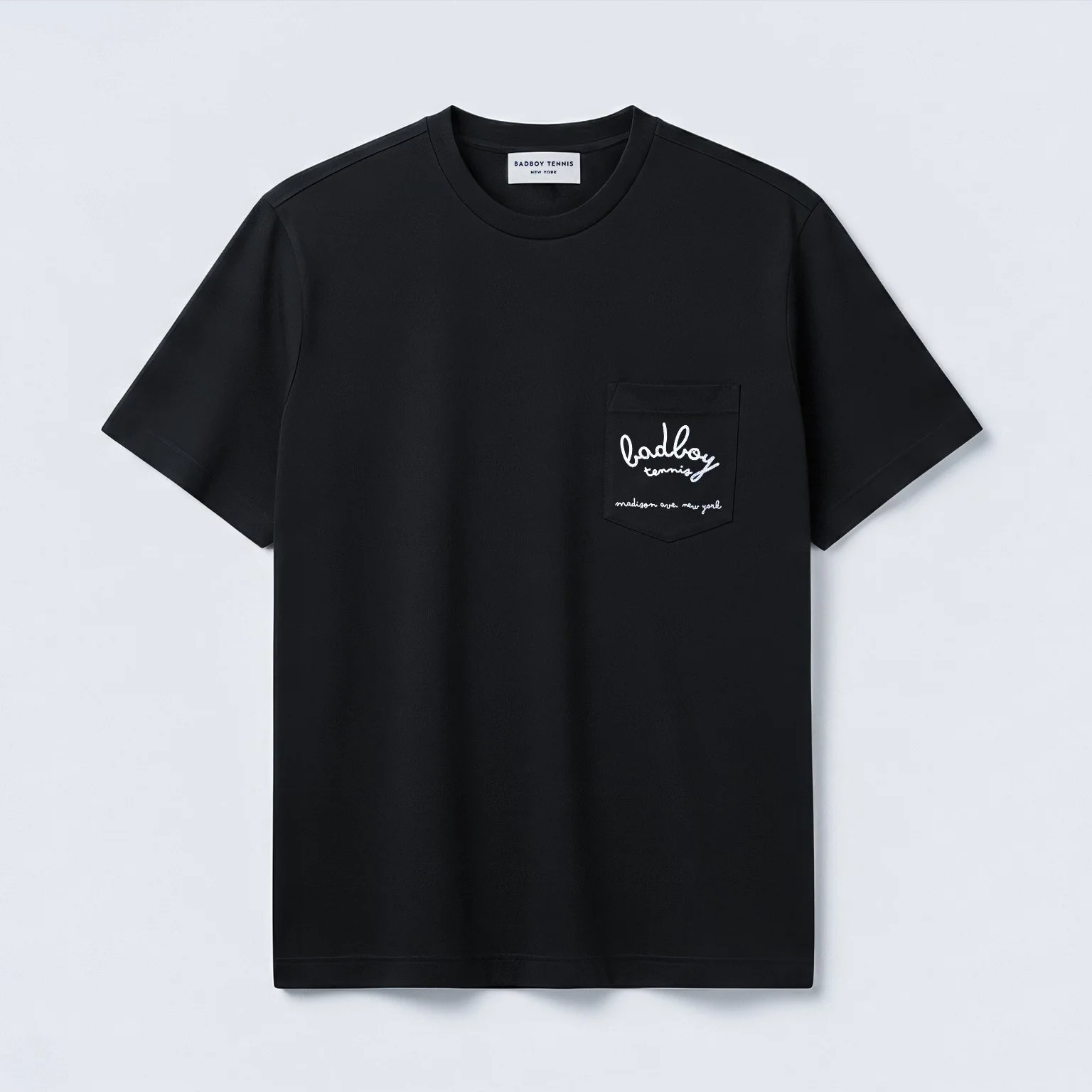 The Madison Ave Script Pocket Tee - Black