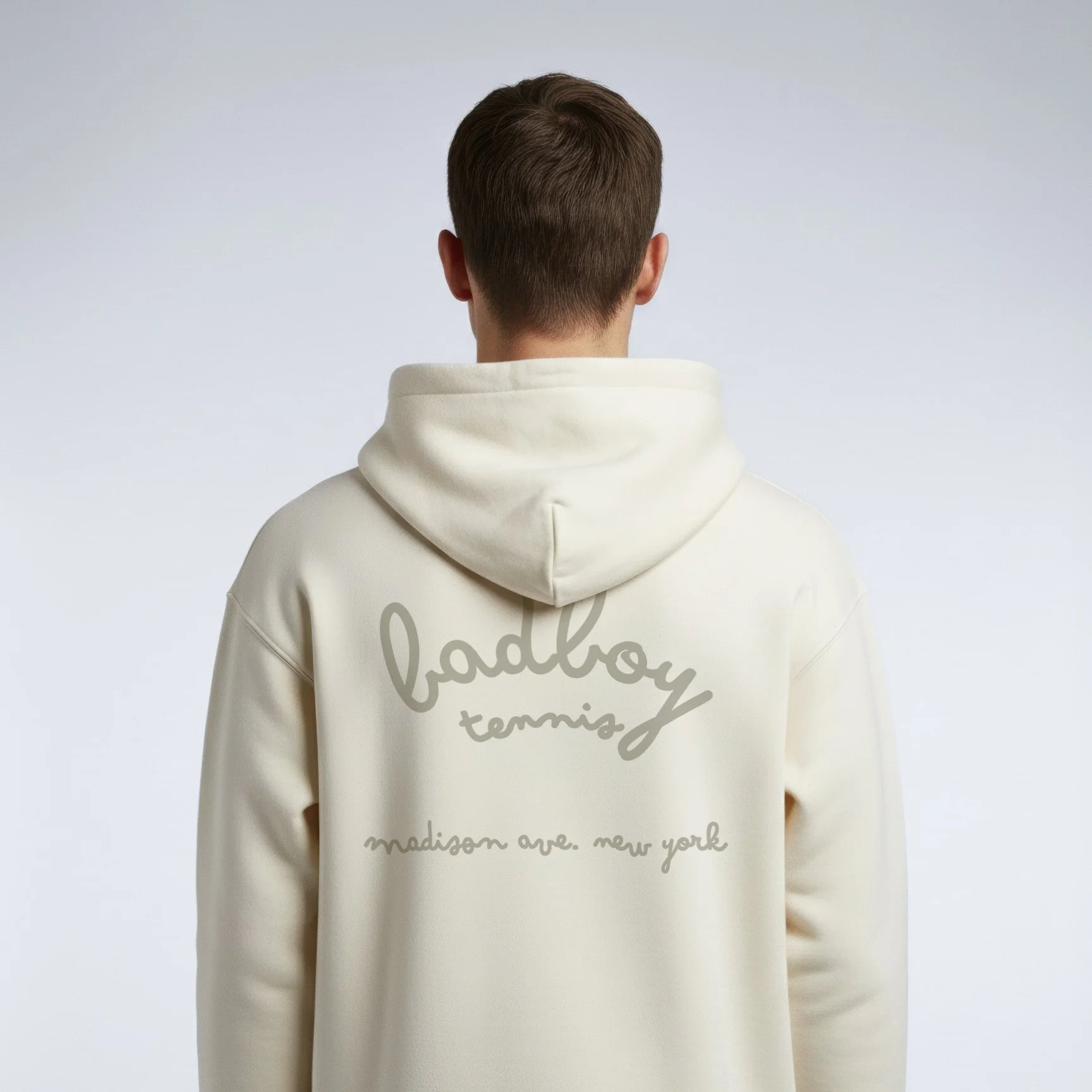 The Madison Ave Script Back Hoodie - Off-White