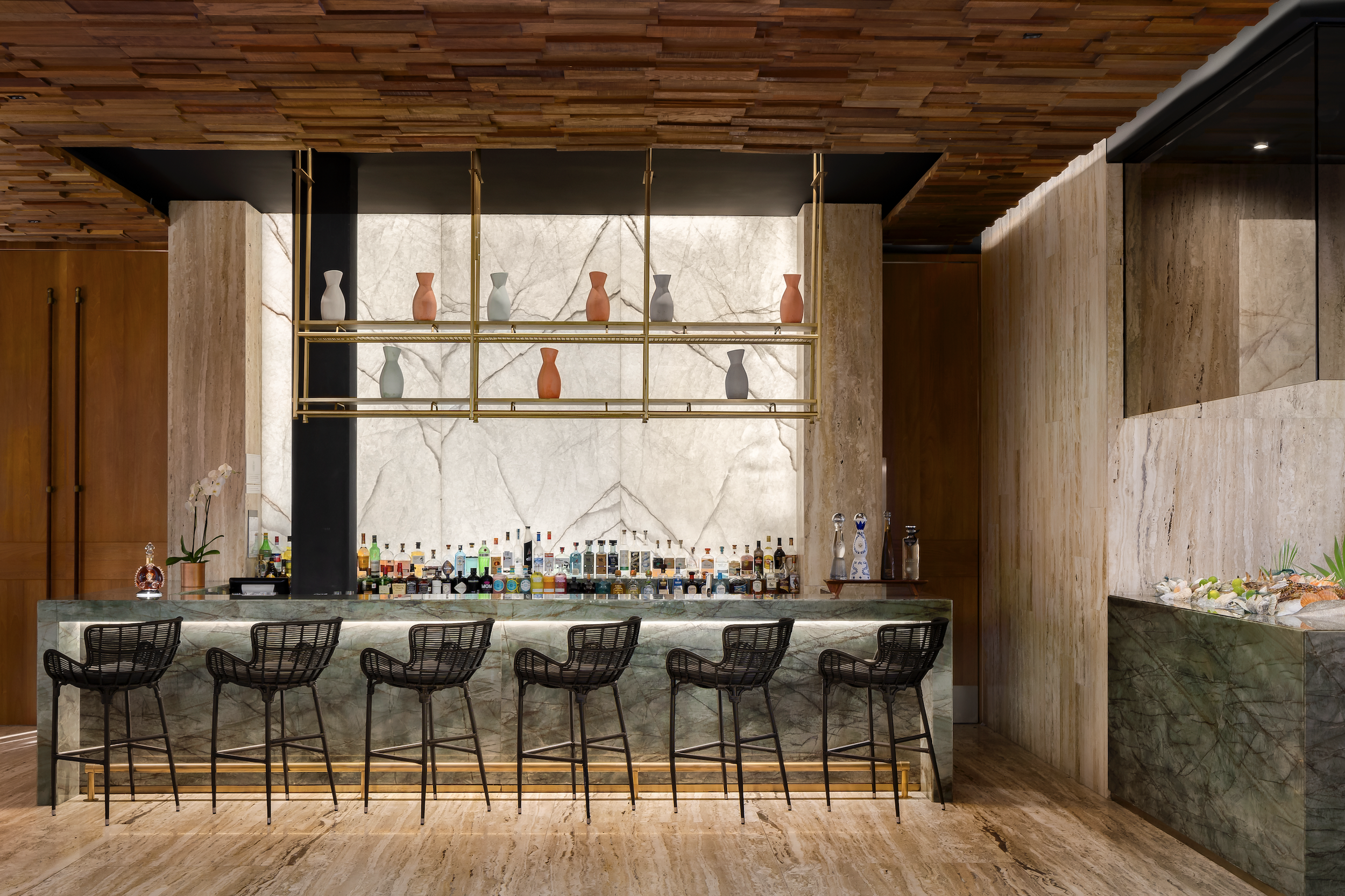 Luxury hotel bar interior photography at a high-end hospitality property in Mexico by Citizen North
