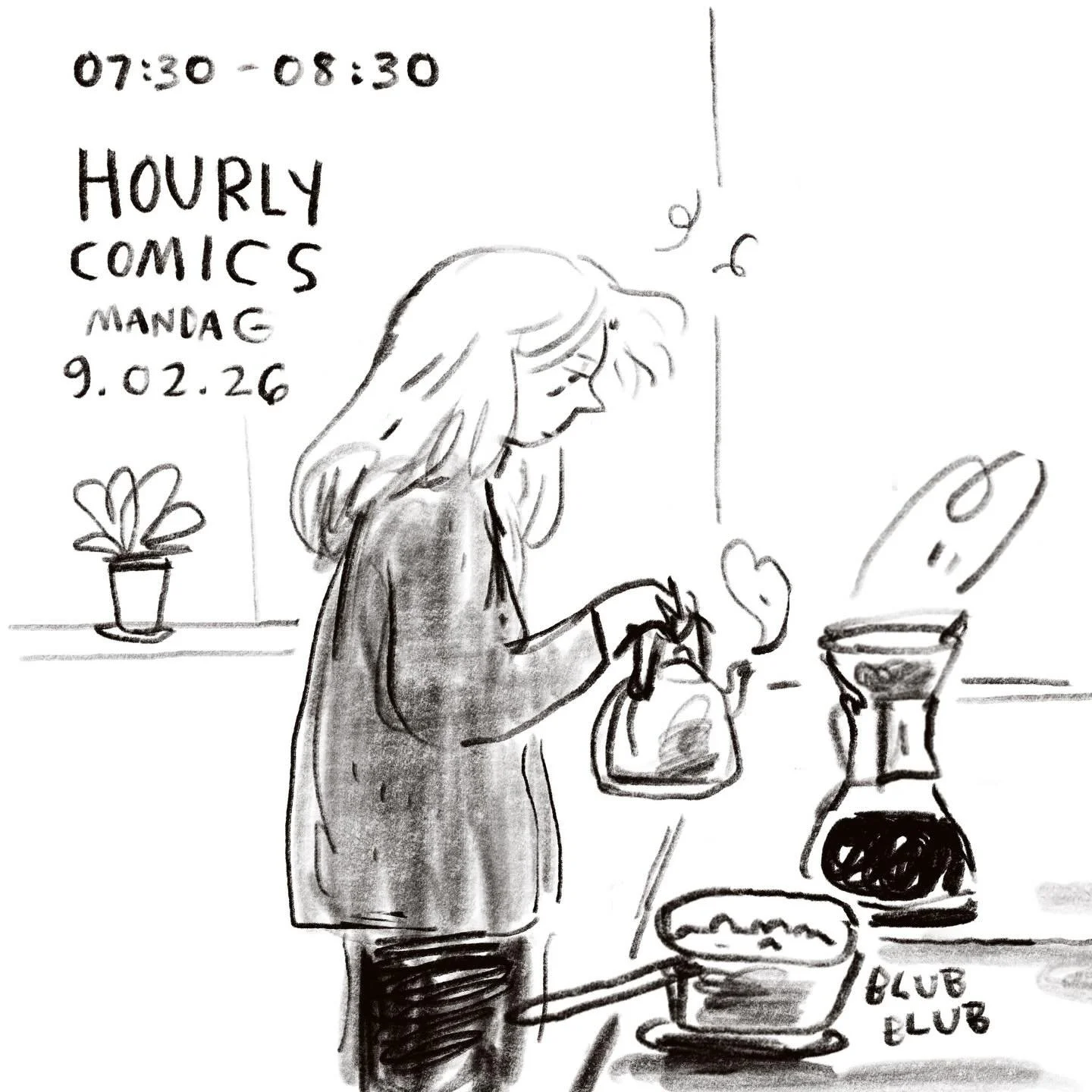 Hourly comic day, egentlig p&aring; feil dag, men gidder ikke tegne p&aring; en s&oslash;ndag fordi 
- jeg gj&oslash;r ingenting
- jeg vil ikke jobbe (=tegne, s&aring;nn erre blitt!) p&aring; en s&oslash;ndag

Det man kan l&aelig;re av denne dagen er