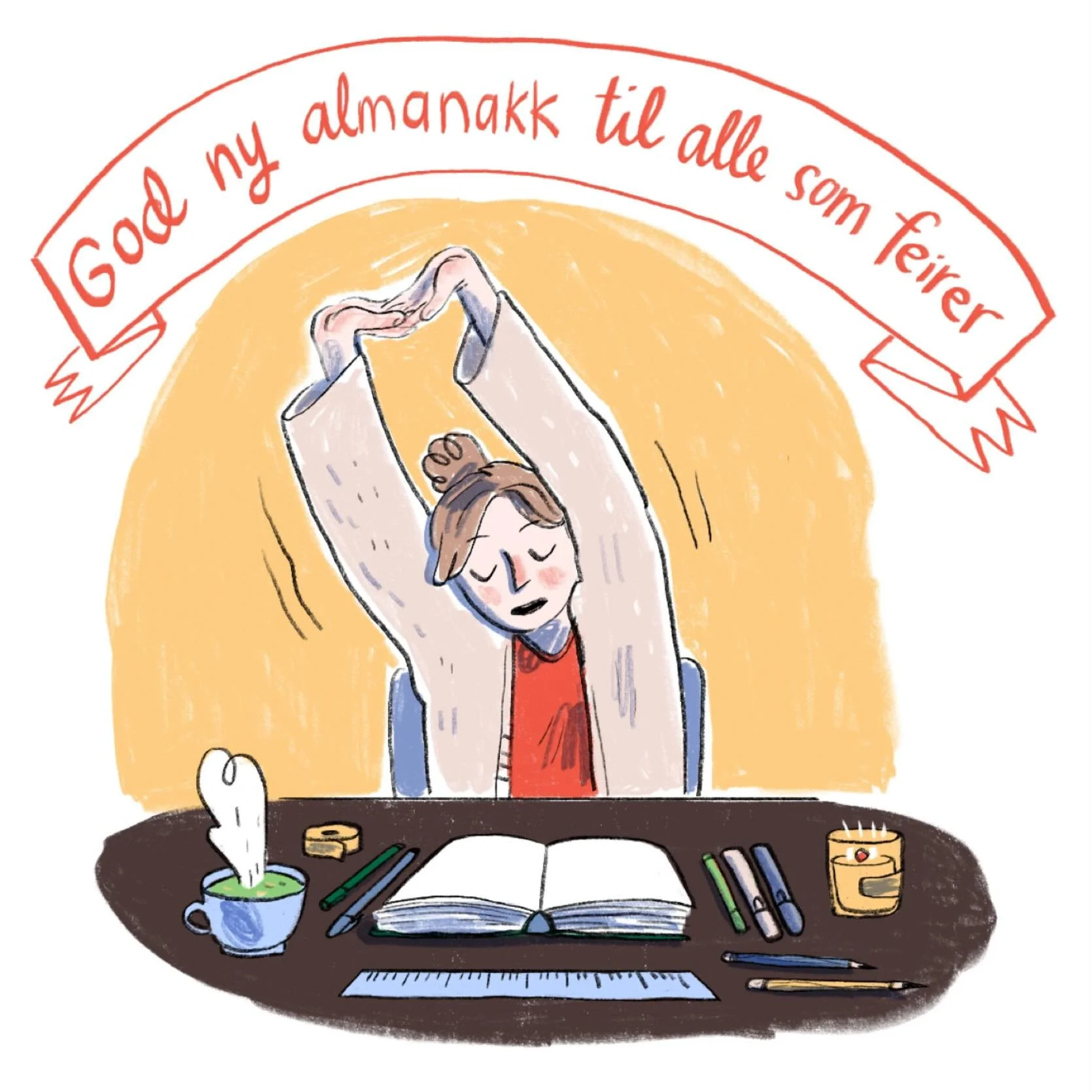 &Oslash;nsker deg passe varm te, ro i heimen og tusjer som ikke bl&oslash;r gjennom arket 💘

(Jeg fortsetter strengt tatt p&aring; almanakk som jeg begynte p&aring; i h&oslash;st etter at jeg var ferdig med Bare si ja, men det f&oslash;les like bra,