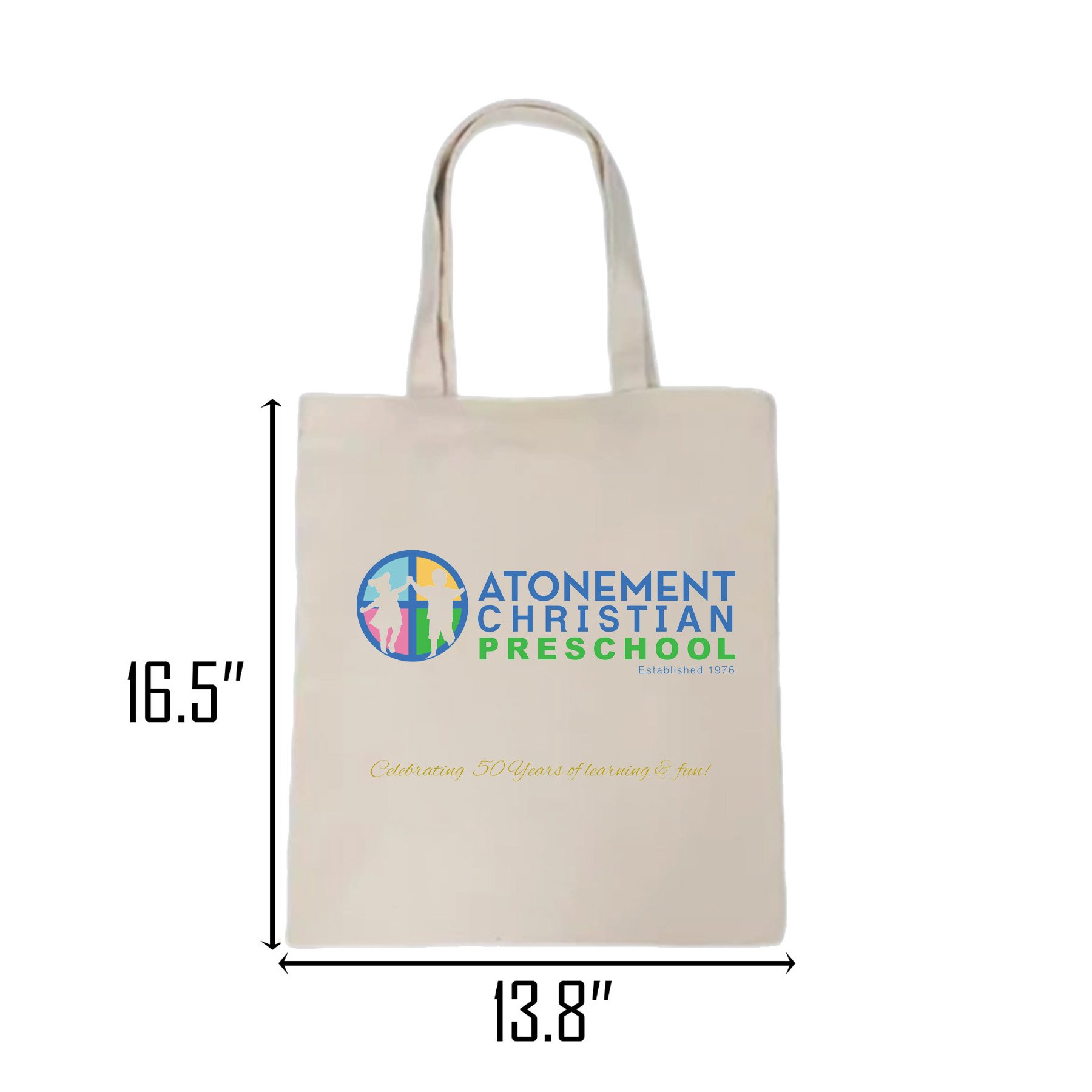 Atonement Preschool 50th Anniversary  Canvas Keepsake Tote Bag