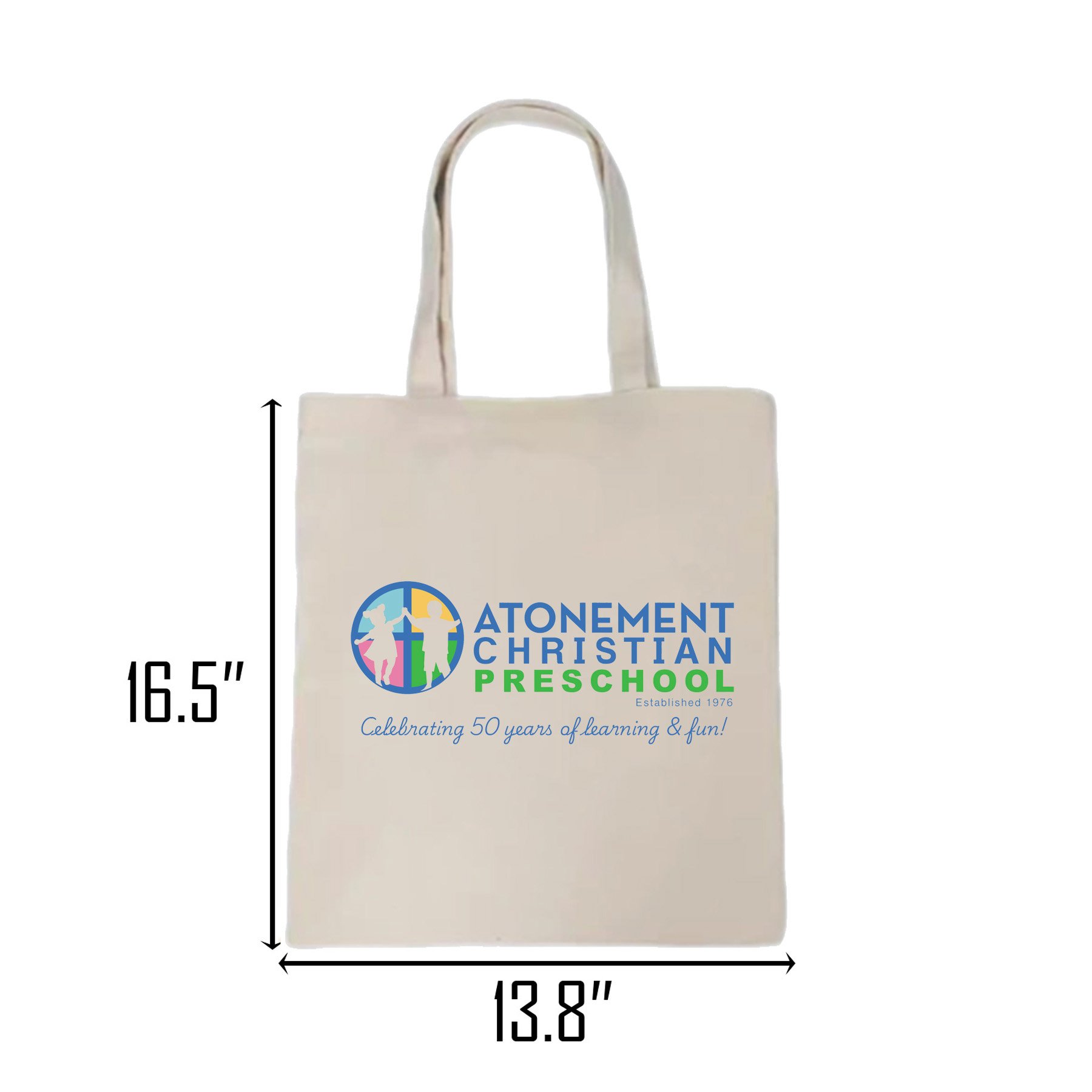 Atonement Preschool 50th Anniversary  Canvas Keepsake Tote Bag