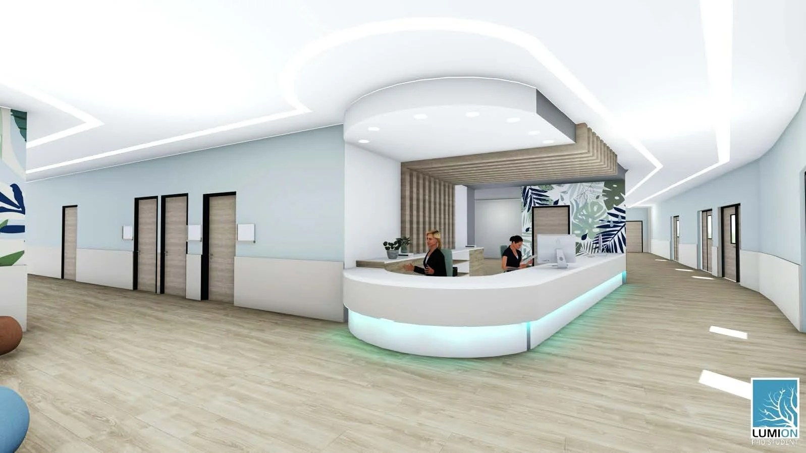 Rendering of the General Unit Nursing Station