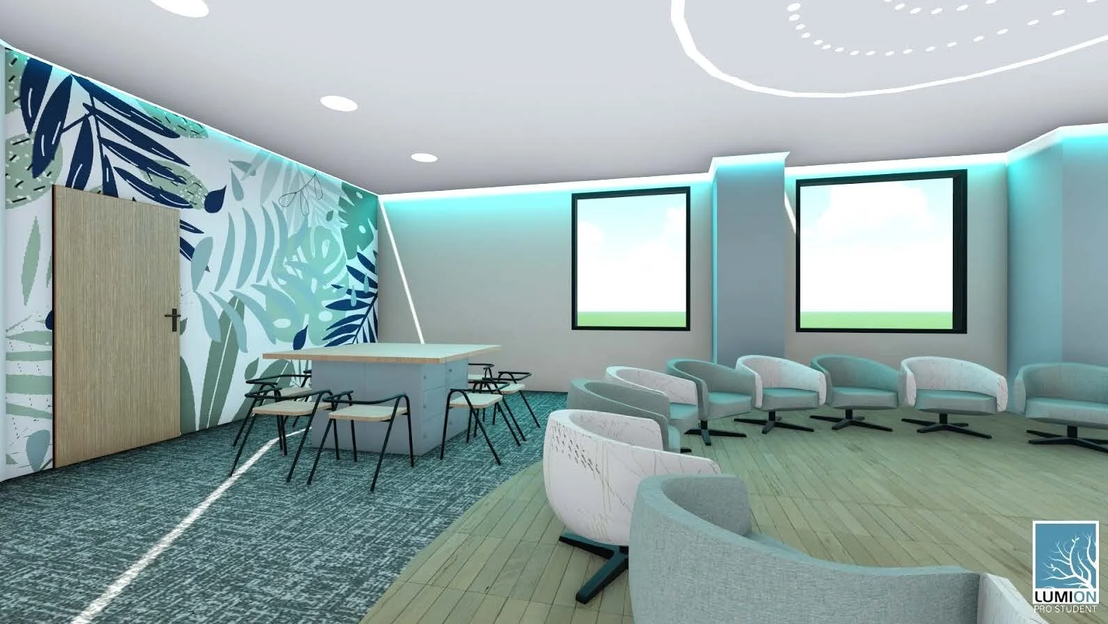 Rendering of the Dayroom Game Area