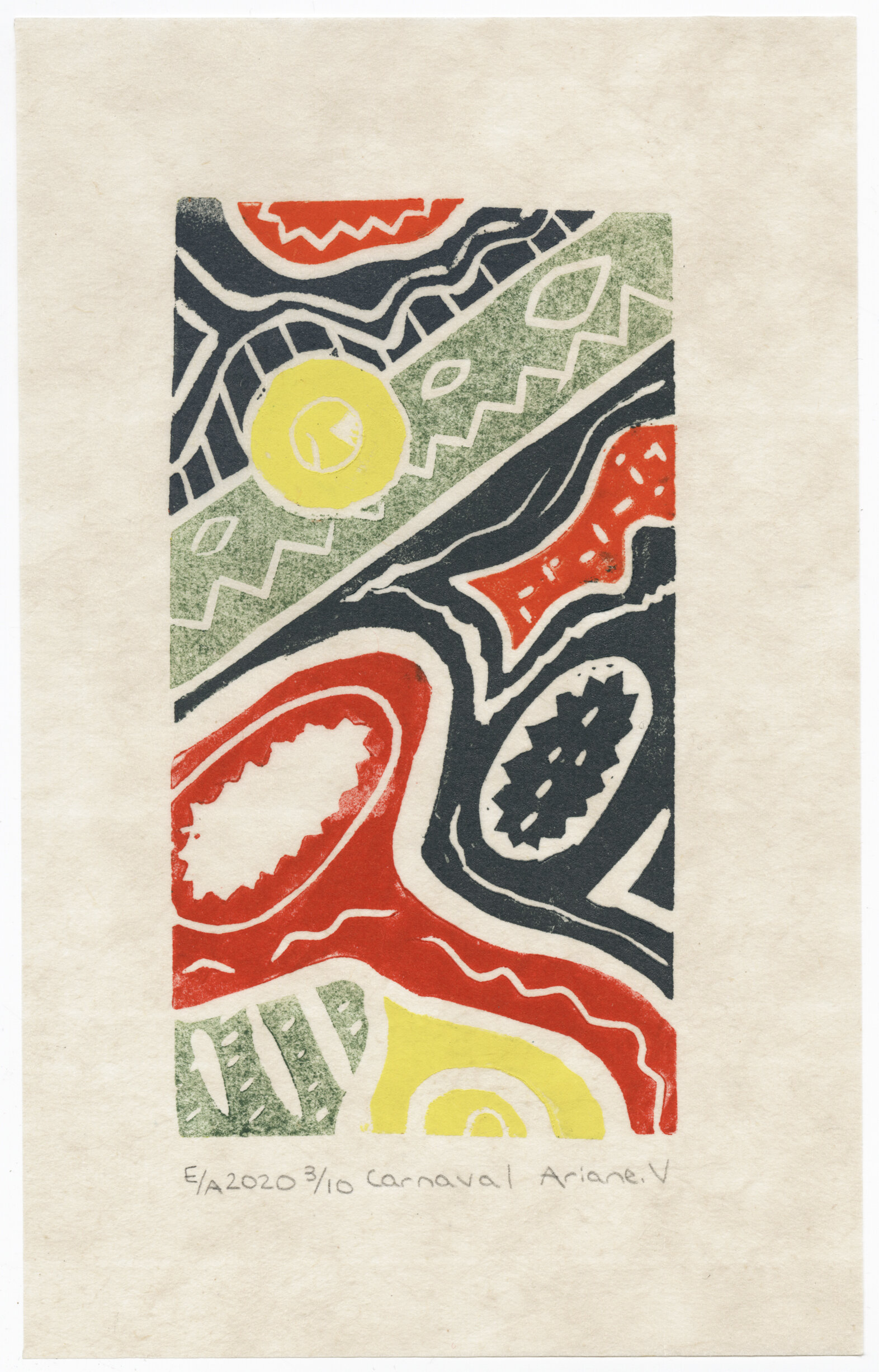 Linogravure "Carnaval"  