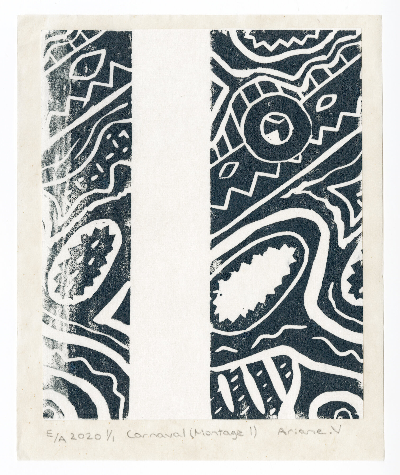 Linogravure "Carnaval (Montage 1)"  