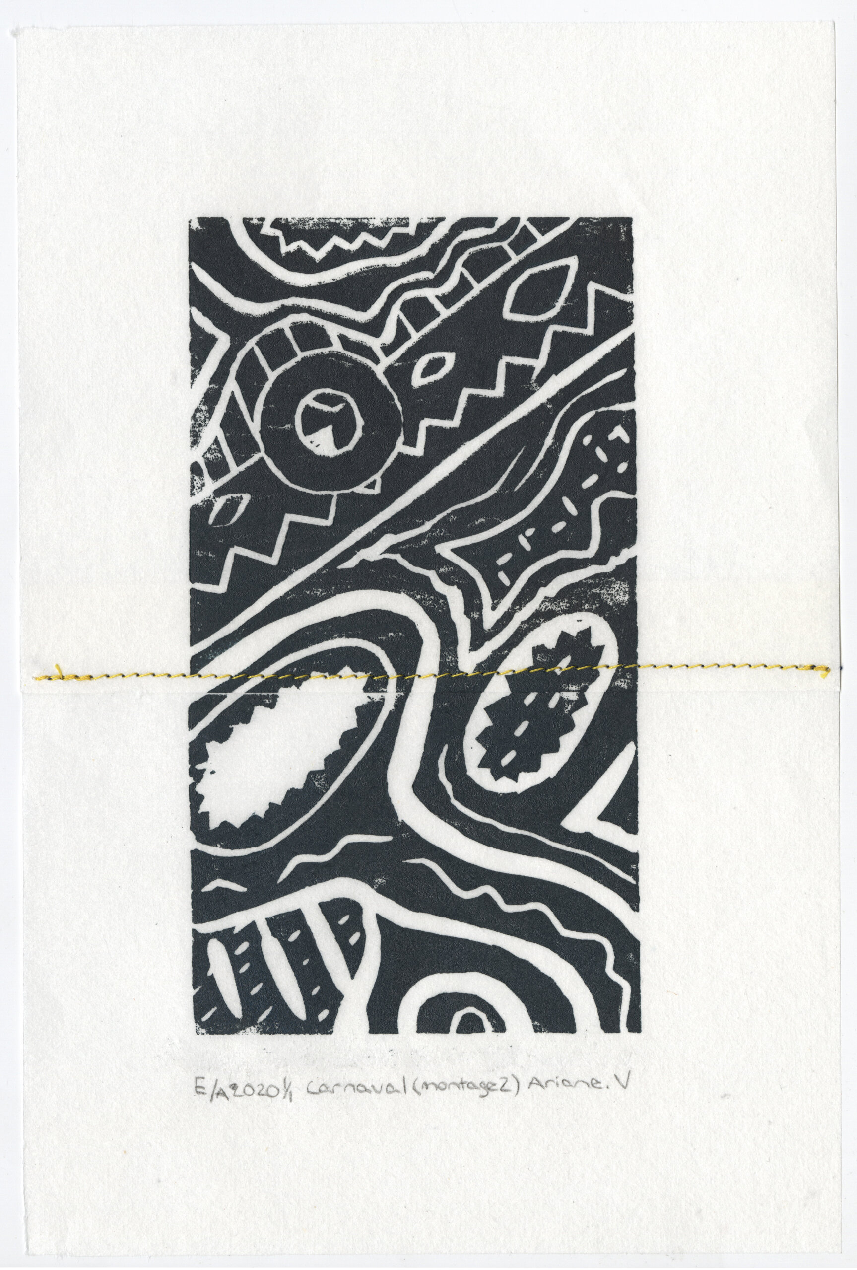 Linogravure "Carnaval (Montage 2)"  