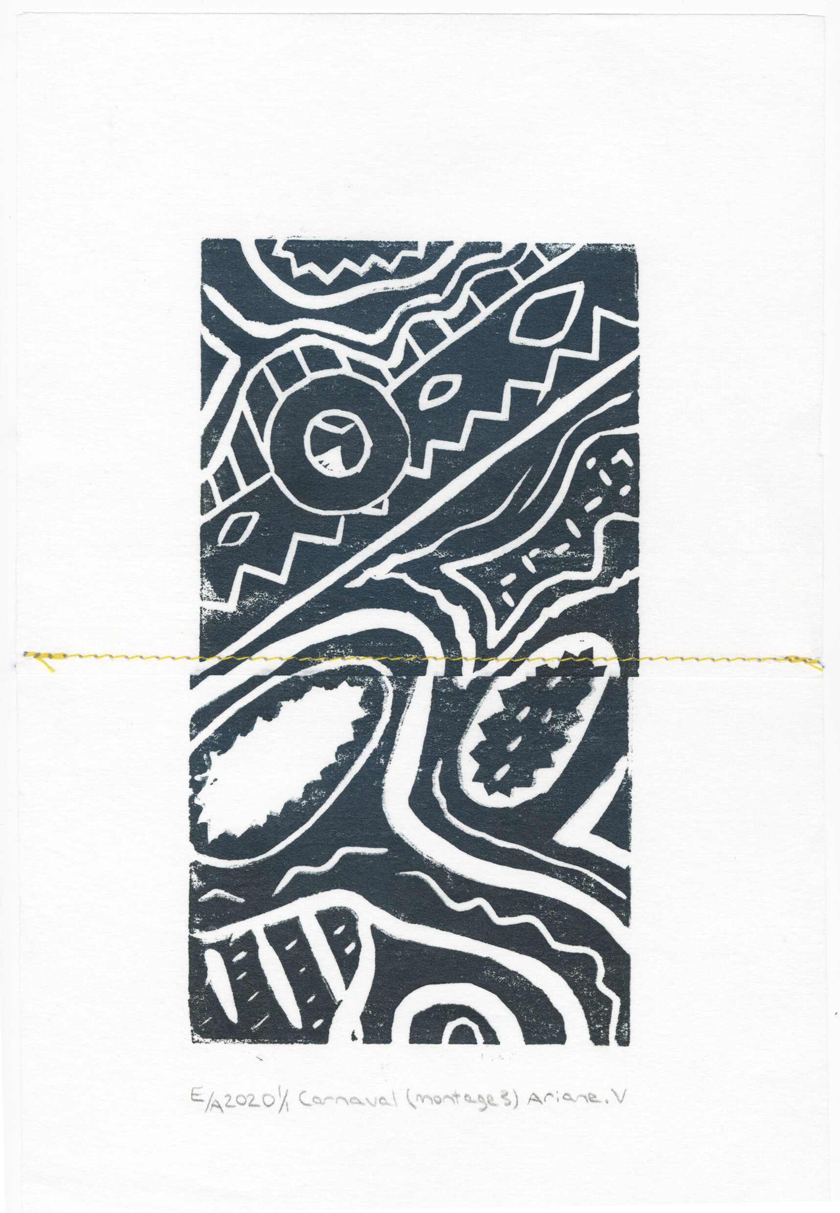 Linogravure "Carnaval (Montage 3)"  