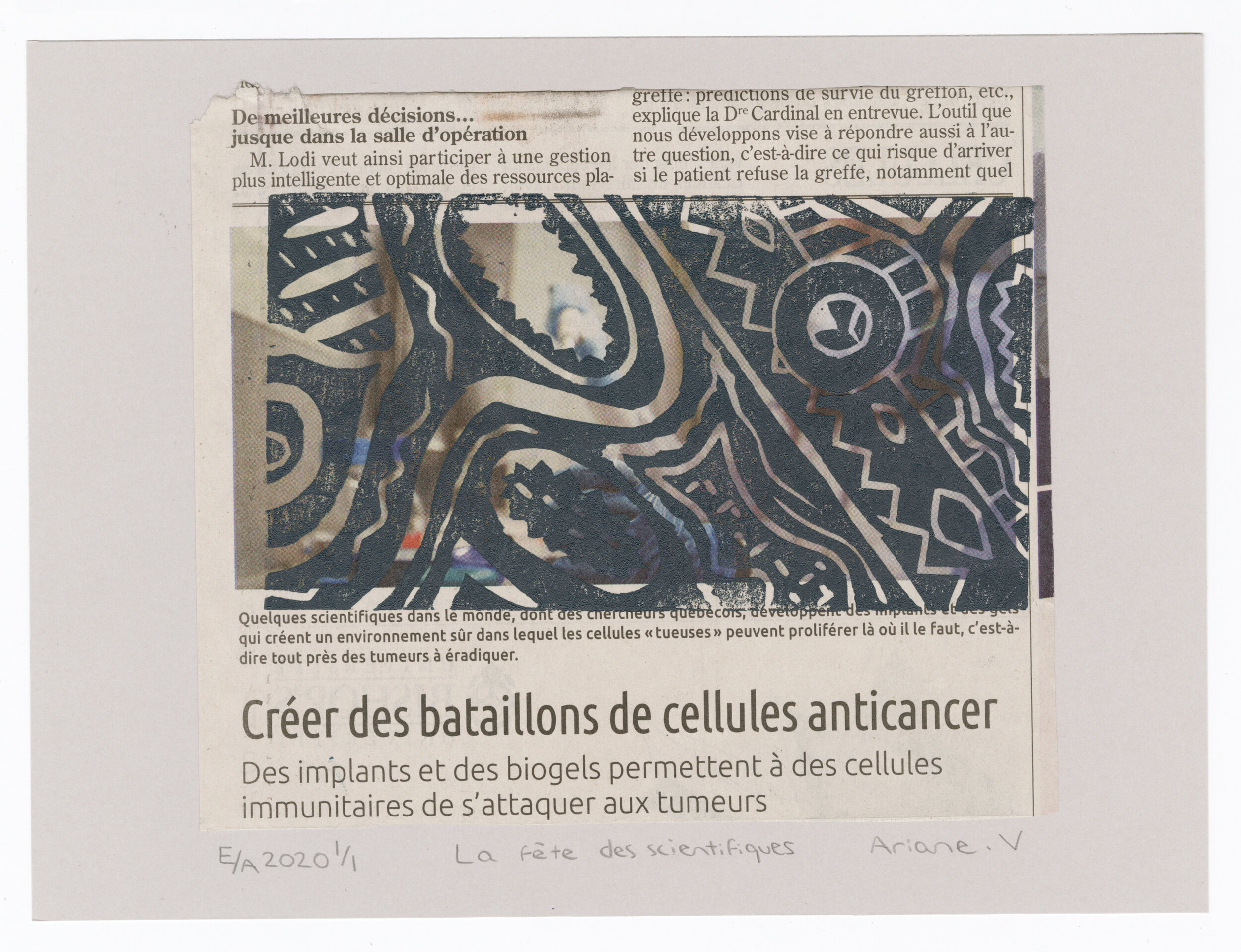 Linogravure "La fête des scientifiques"  