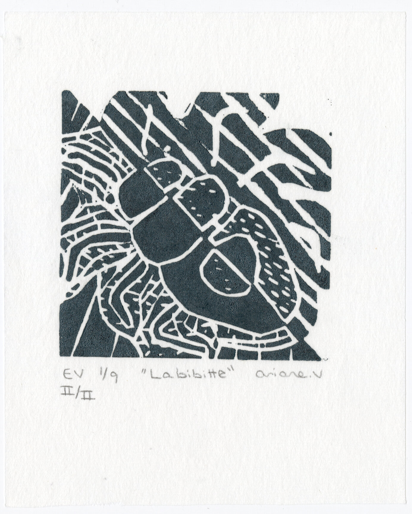 Linogravure "La bibitte"  II/II