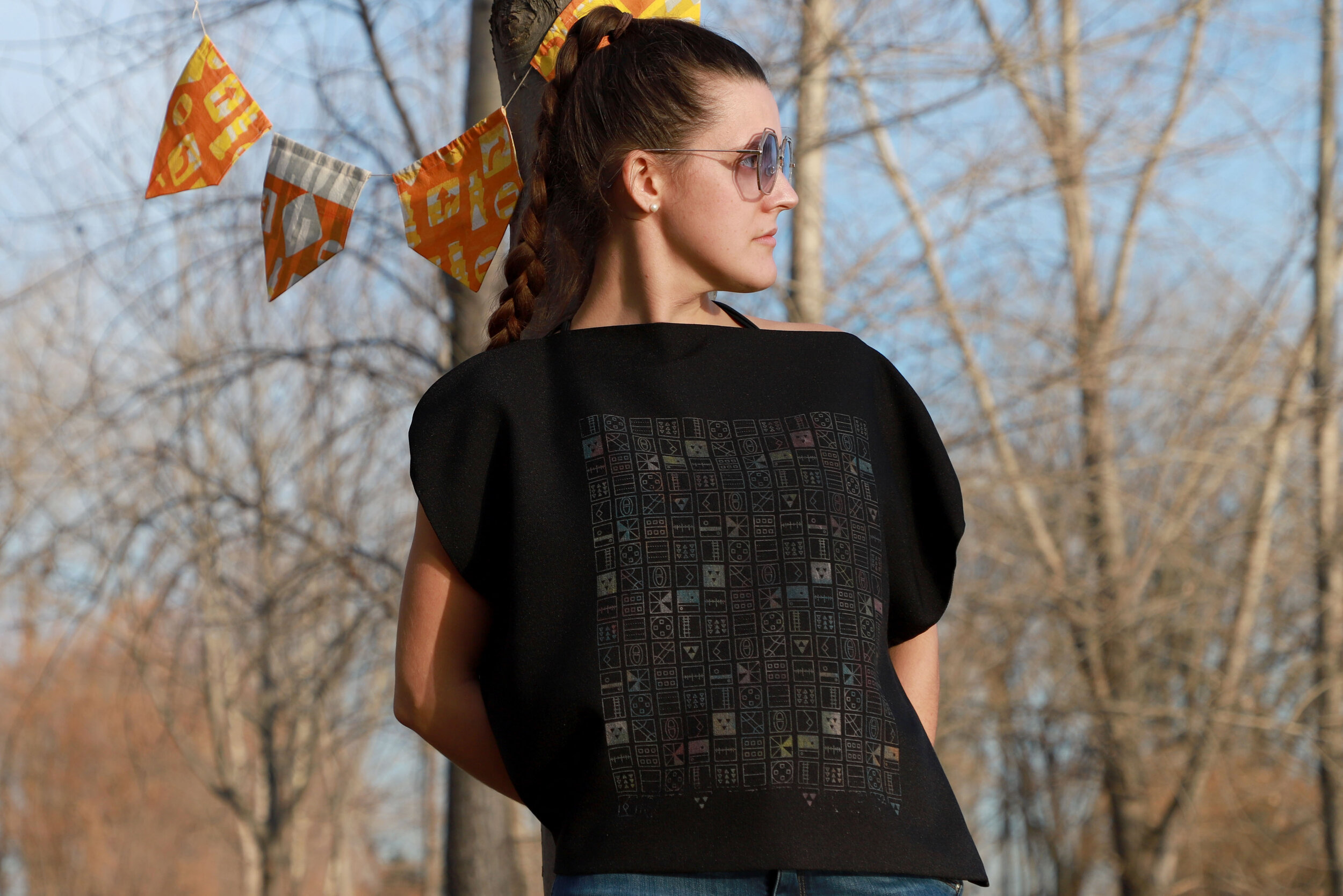 Haut rectangulaire "Abstraction géométrique"