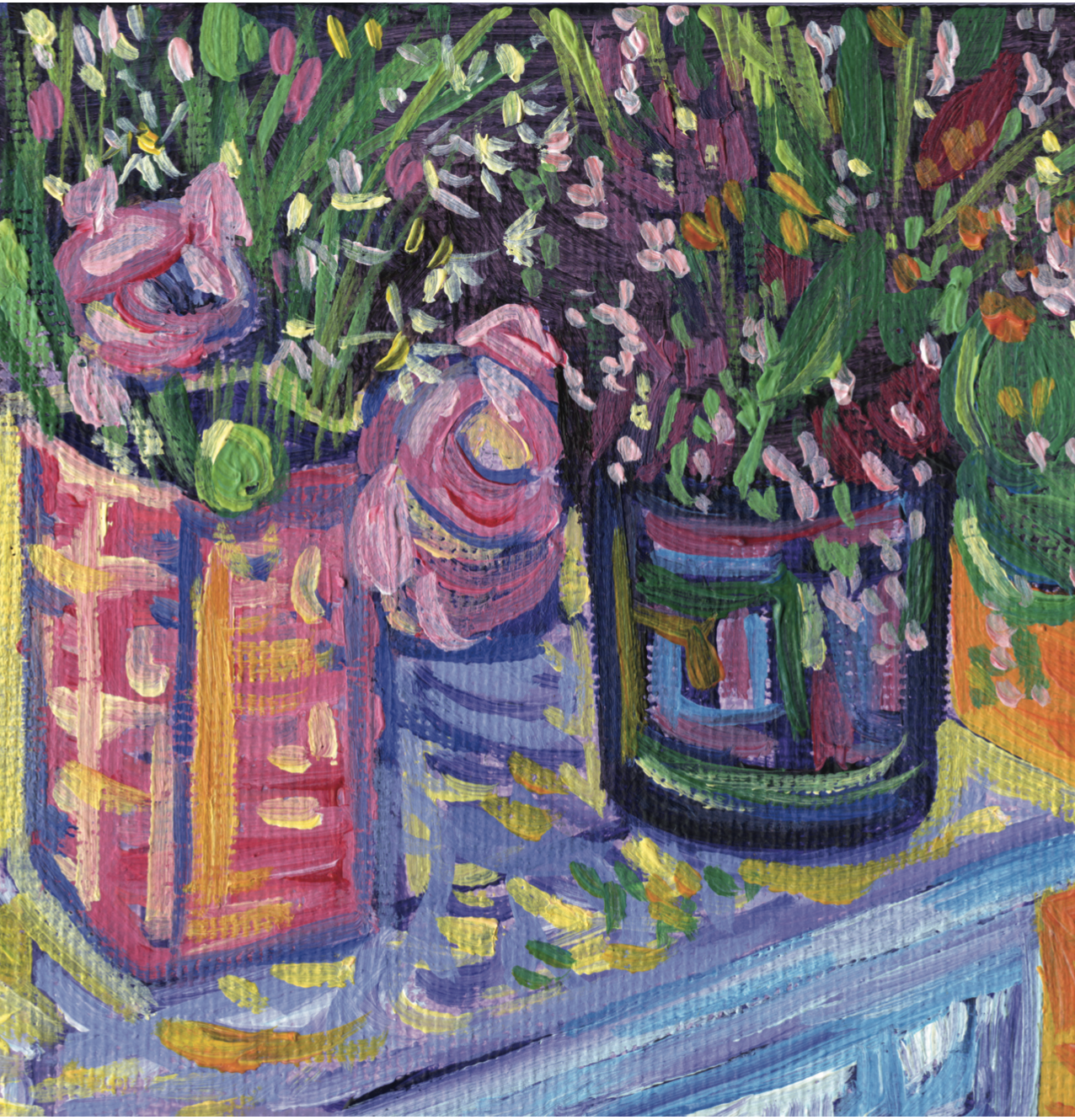 Vases on table