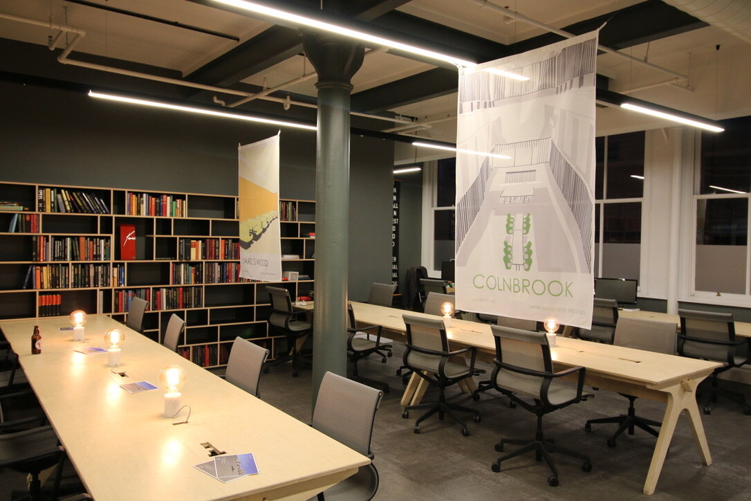 Habeas Corpus, Flag installation, 100x 150cm each at Canada House Manchester, installed within the co-working space, 2018. Exhibition supported by Kinrise Co. Sponsored by Ministry to Business.