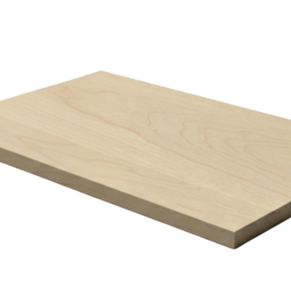 A light-colored slab door in maple.