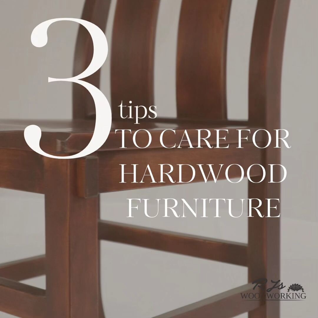 Swipe 👉

With proper care, hardwood furniture can last for generations.

Some additional tips...

If possible, keep your furniture out of direct sunlight to prevent fading and the wood from drying out.

Maintain consistent humidity, wood contracts a