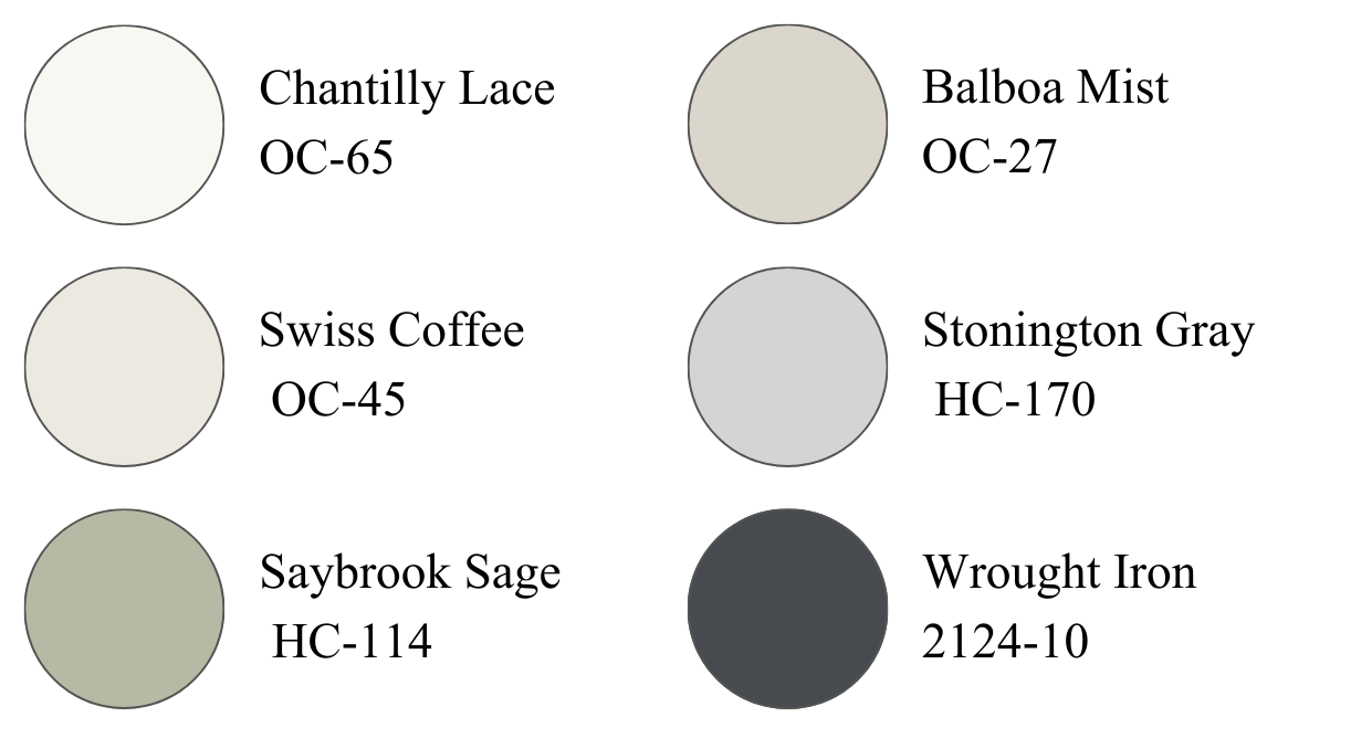 A color palette with six shades classy colour options.