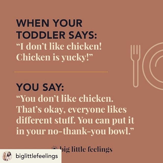 This is a hard one as a parents. It&rsquo;s easy to fall into the power struggle trap, or worrying about them not eating &ldquo;anything&rdquo; or becoming a short order cook. Don&rsquo;t. Stop and take a deep breathe. Don&rsquo;t bargain, threat, pl