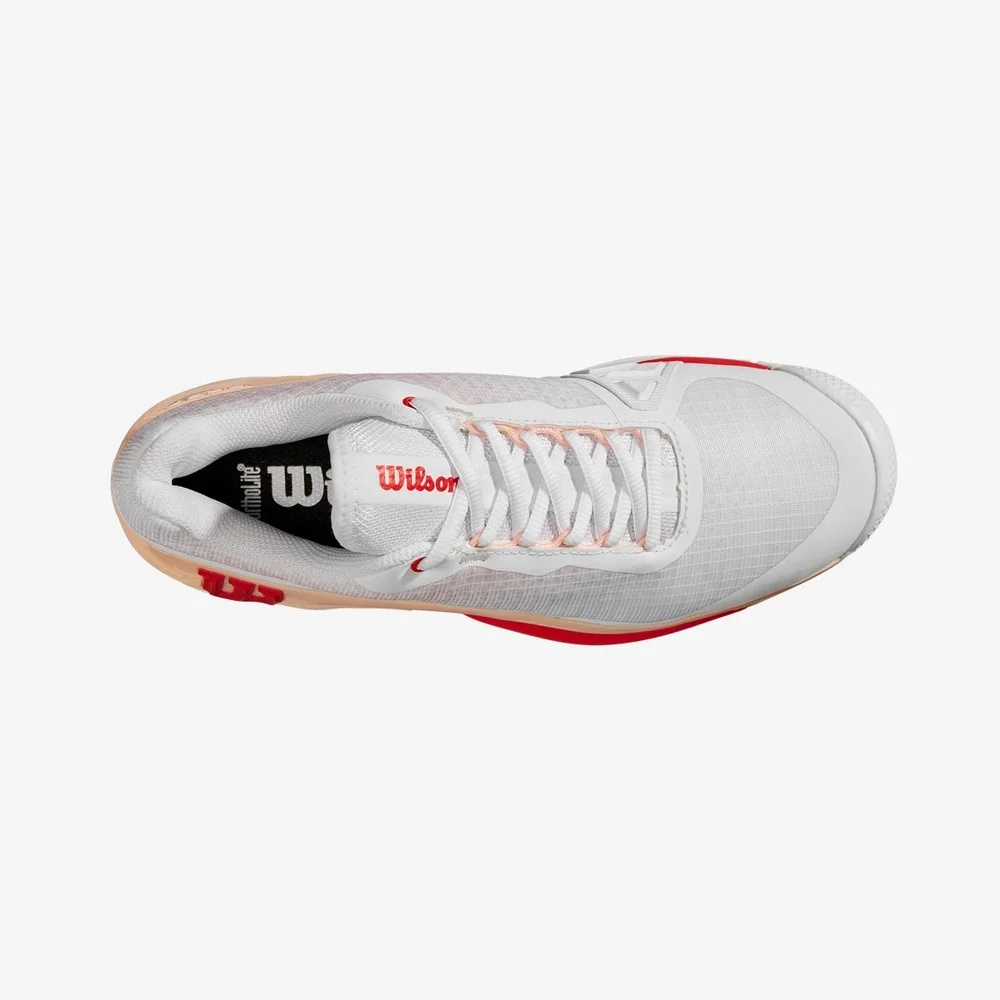 Chaussures Tennis Wilson Rush Pro 4.0 Clay Femme – Terre Battue, Blanc/Abricot, Pointure 36