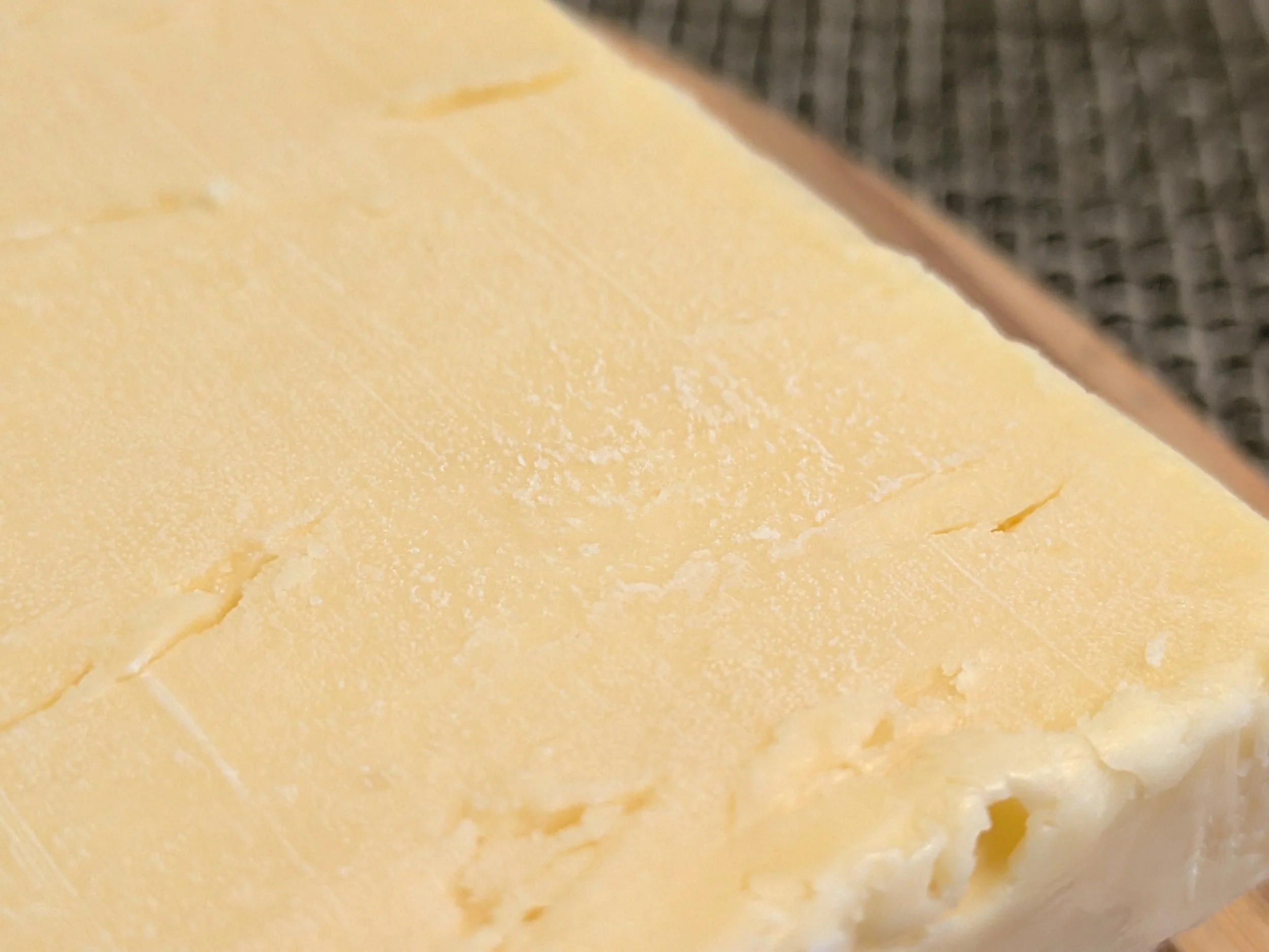 Calcium lactate appearing on Cheddar