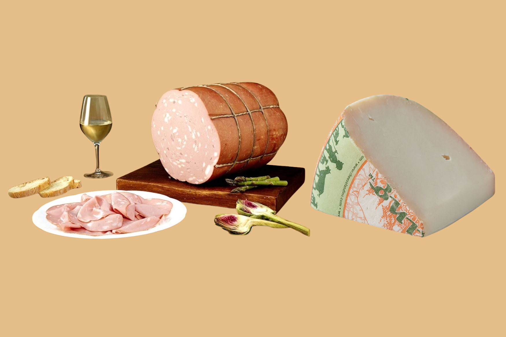 Mortadella and Young Goat’s-Milk Gouda