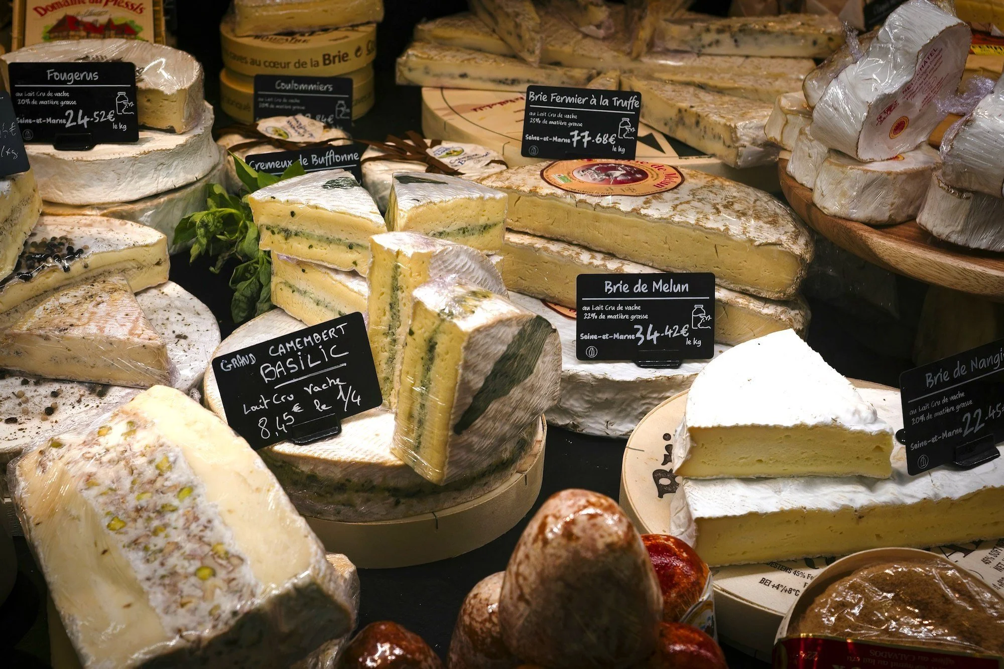 French cheeses in cheese case