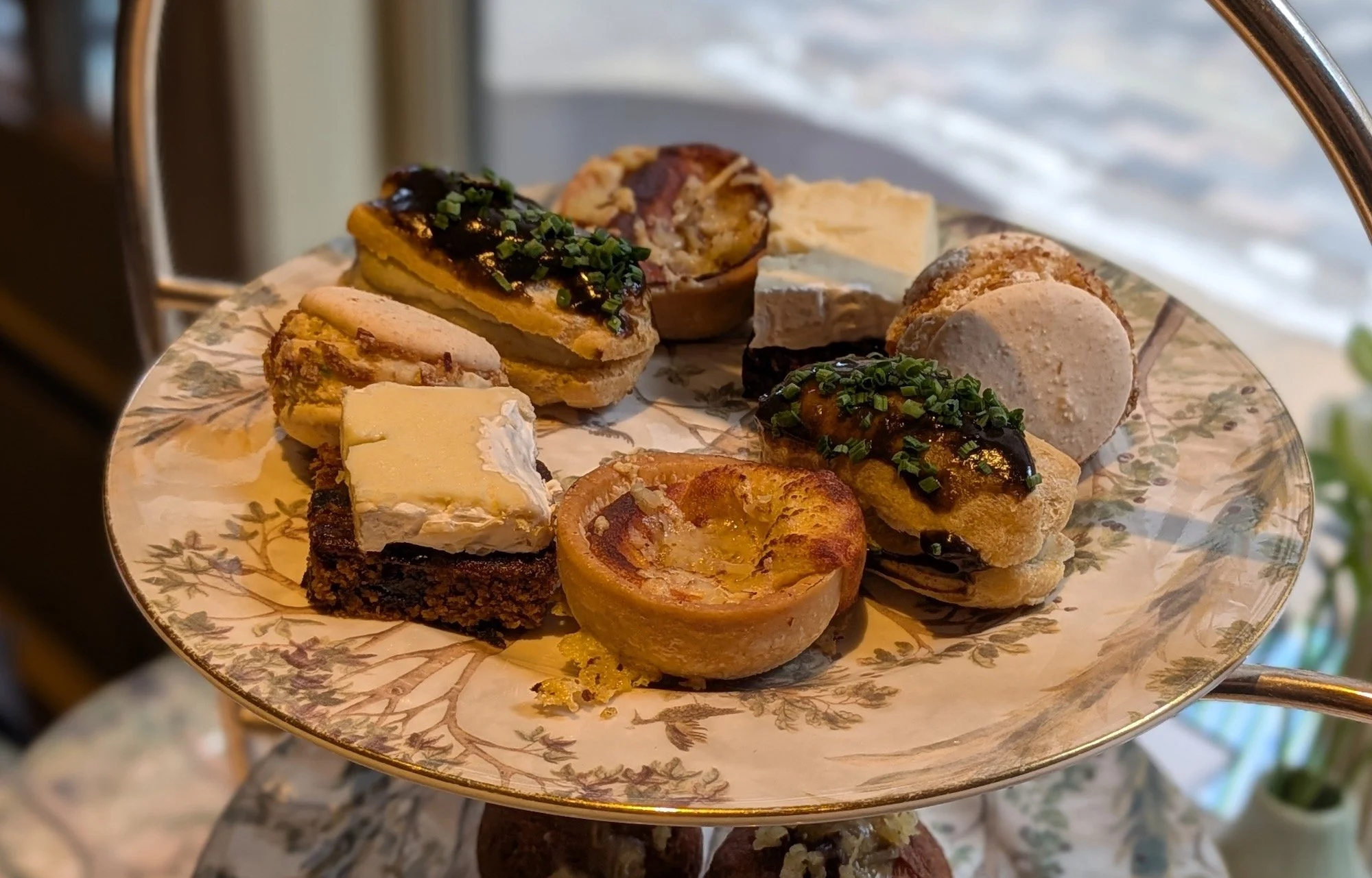 A close-up of the Brasserie Max cheese tier