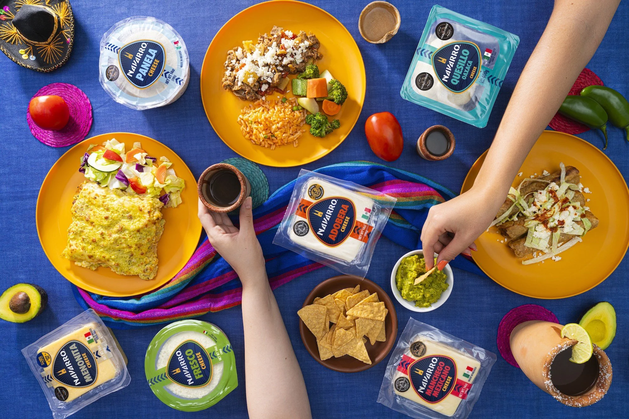 An assortment of cheese options from Quesos Navarro