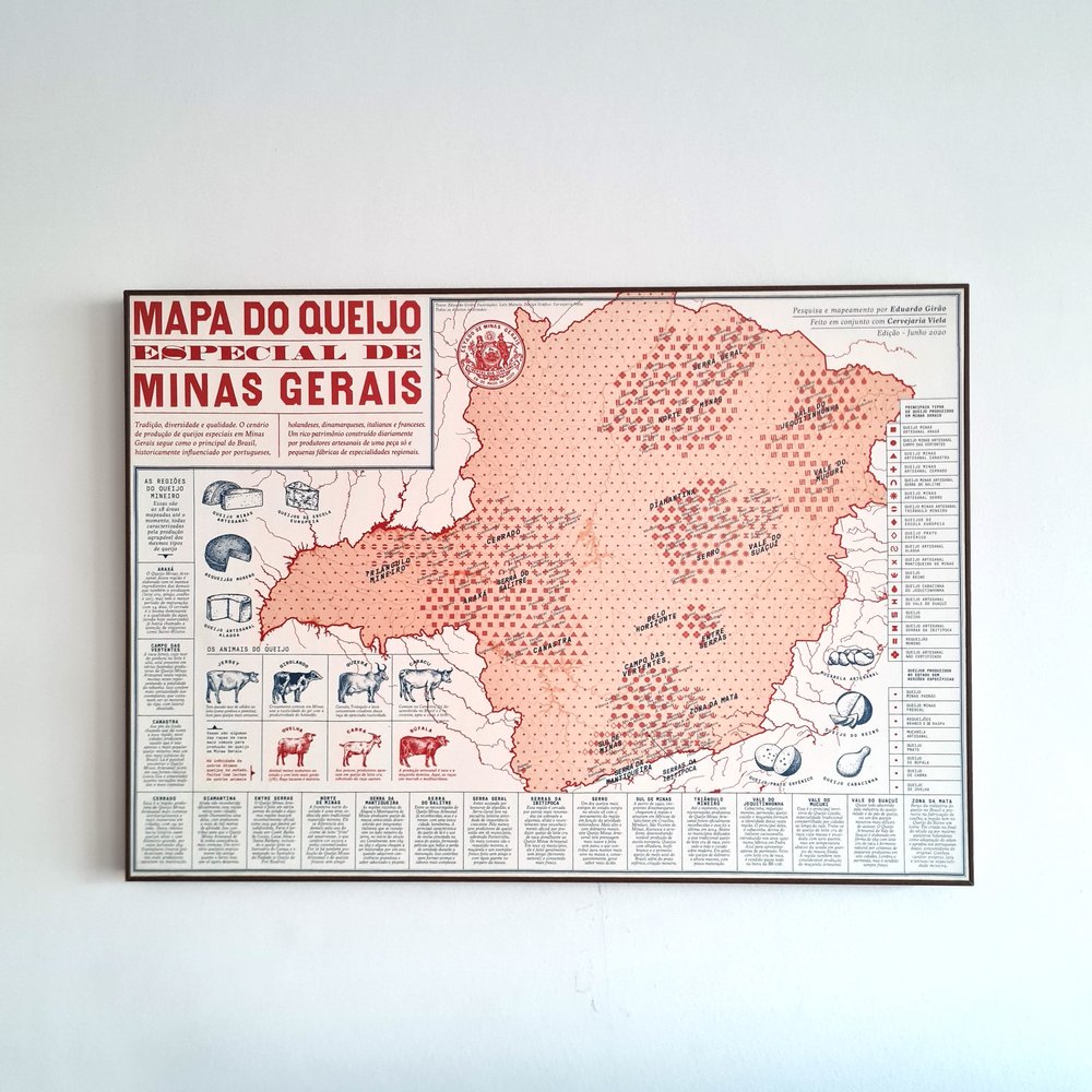 Map of cheeses from Minas Gerais