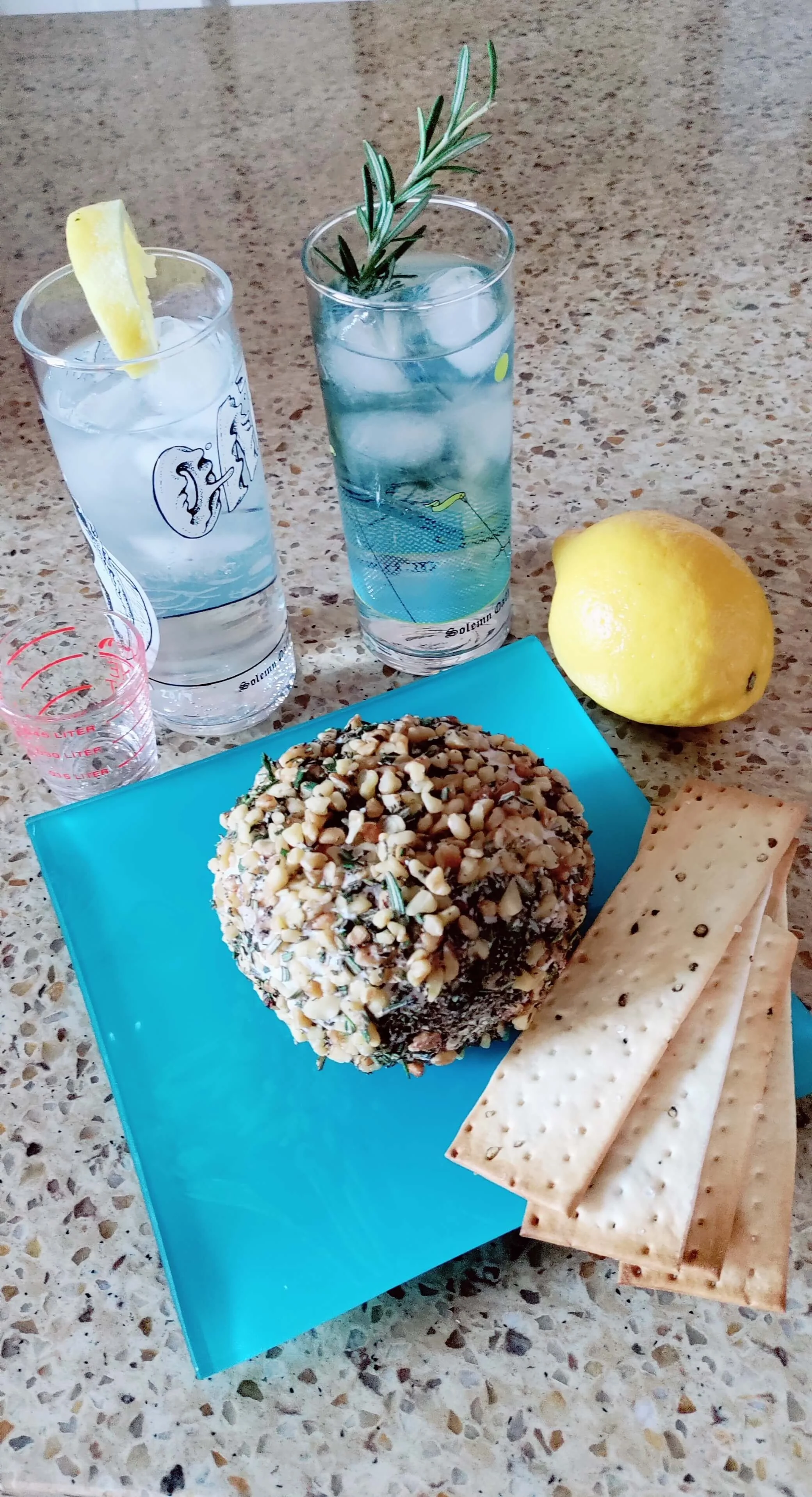 Gin and Tonics with cheeseball