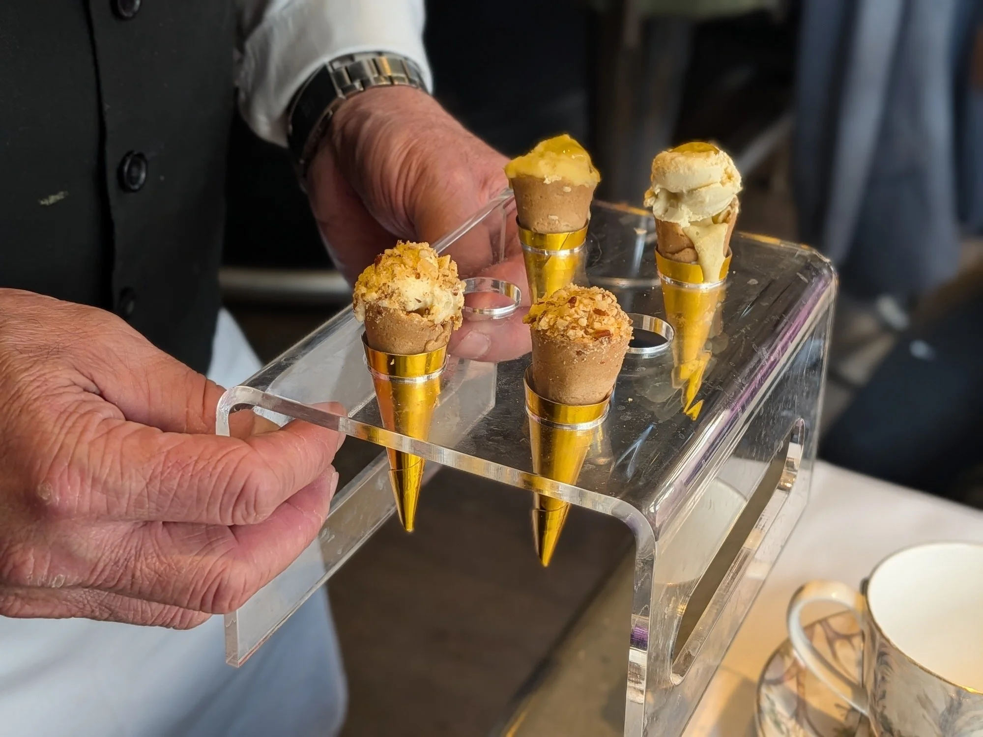 Mini cheese-filled cones at Brasserie Max